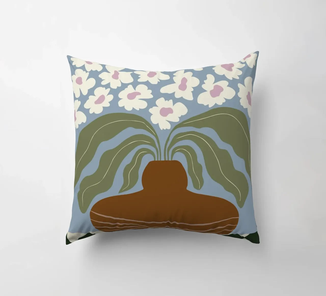 Argilla e fiori retrò cuscino da Miho Art Studio