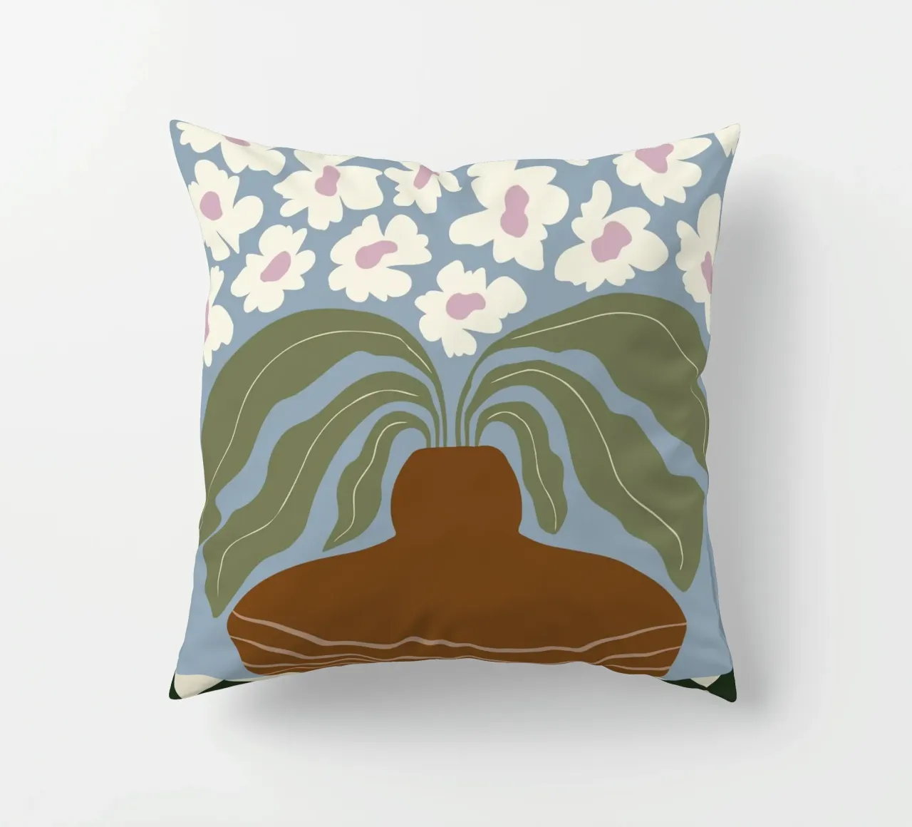 Argilla e fiori retrò cuscino da Miho Art Studio
