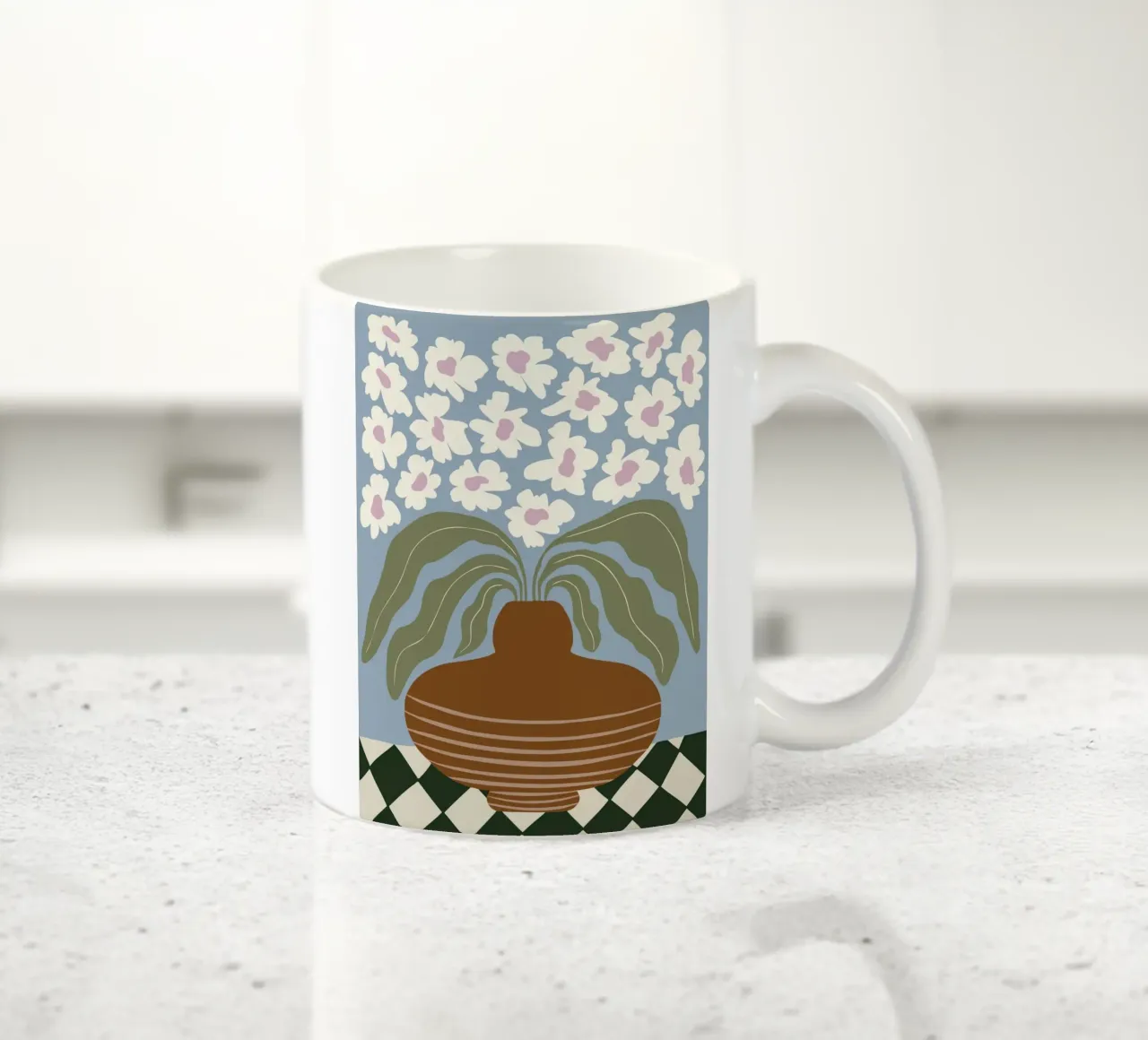 Argilla e fiori retrò tazza in ceramica da Miho Art Studio