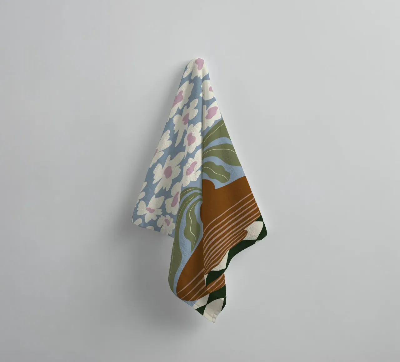 Argilla e fiori retrò asciugamano da bagno da Miho Art Studio