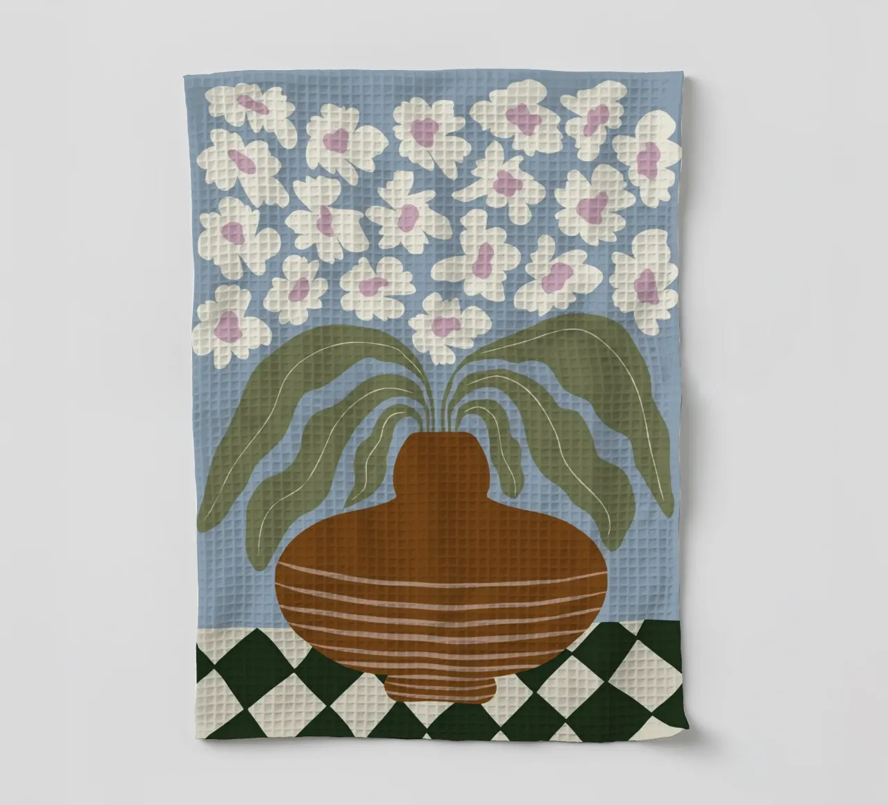 Argilla e fiori retrò canovaccio da cucina da Miho Art Studio