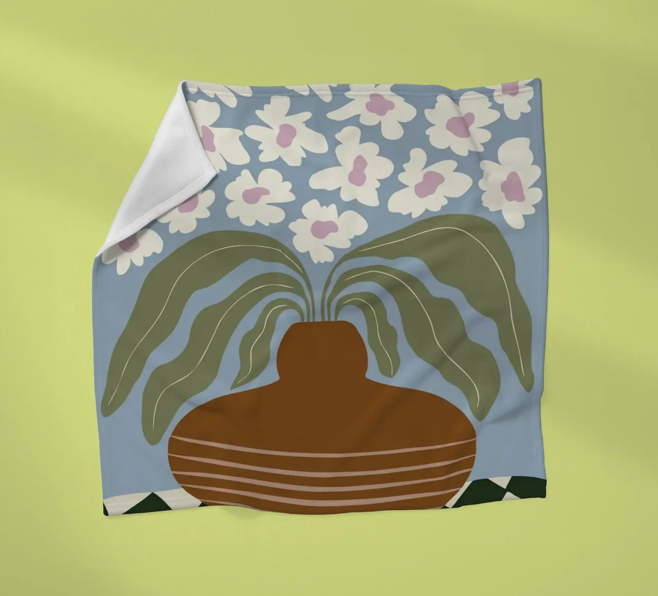 Argilla e fiori retrò coperta in pile da Miho Art Studio
