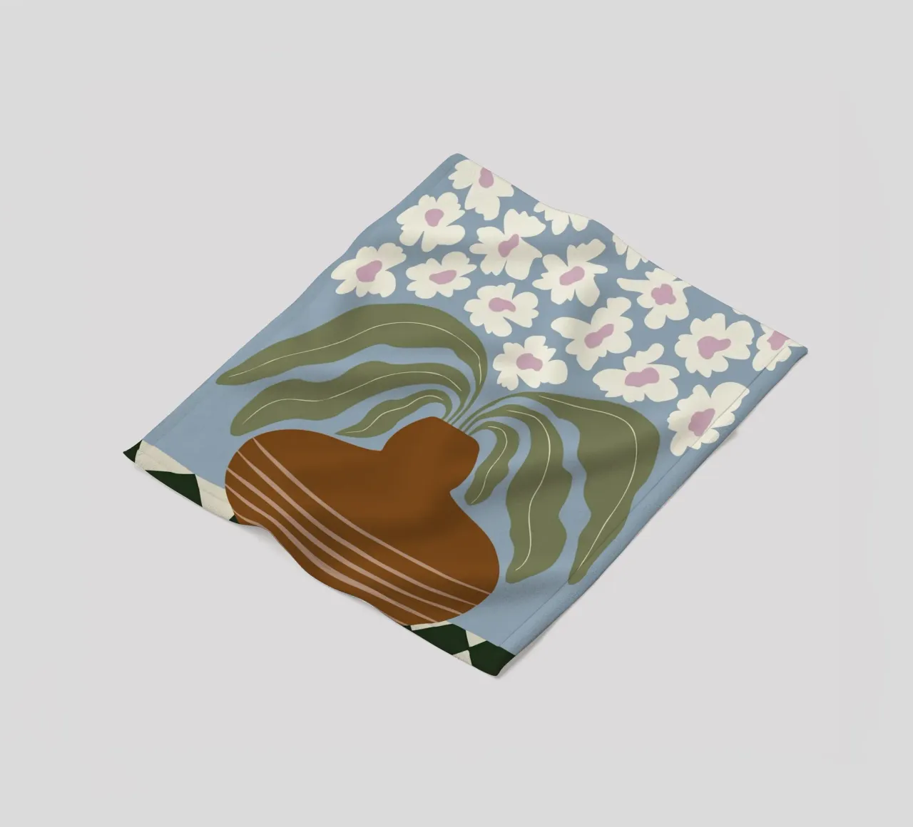 Argilla e fiori retrò coperta in pile da Miho Art Studio