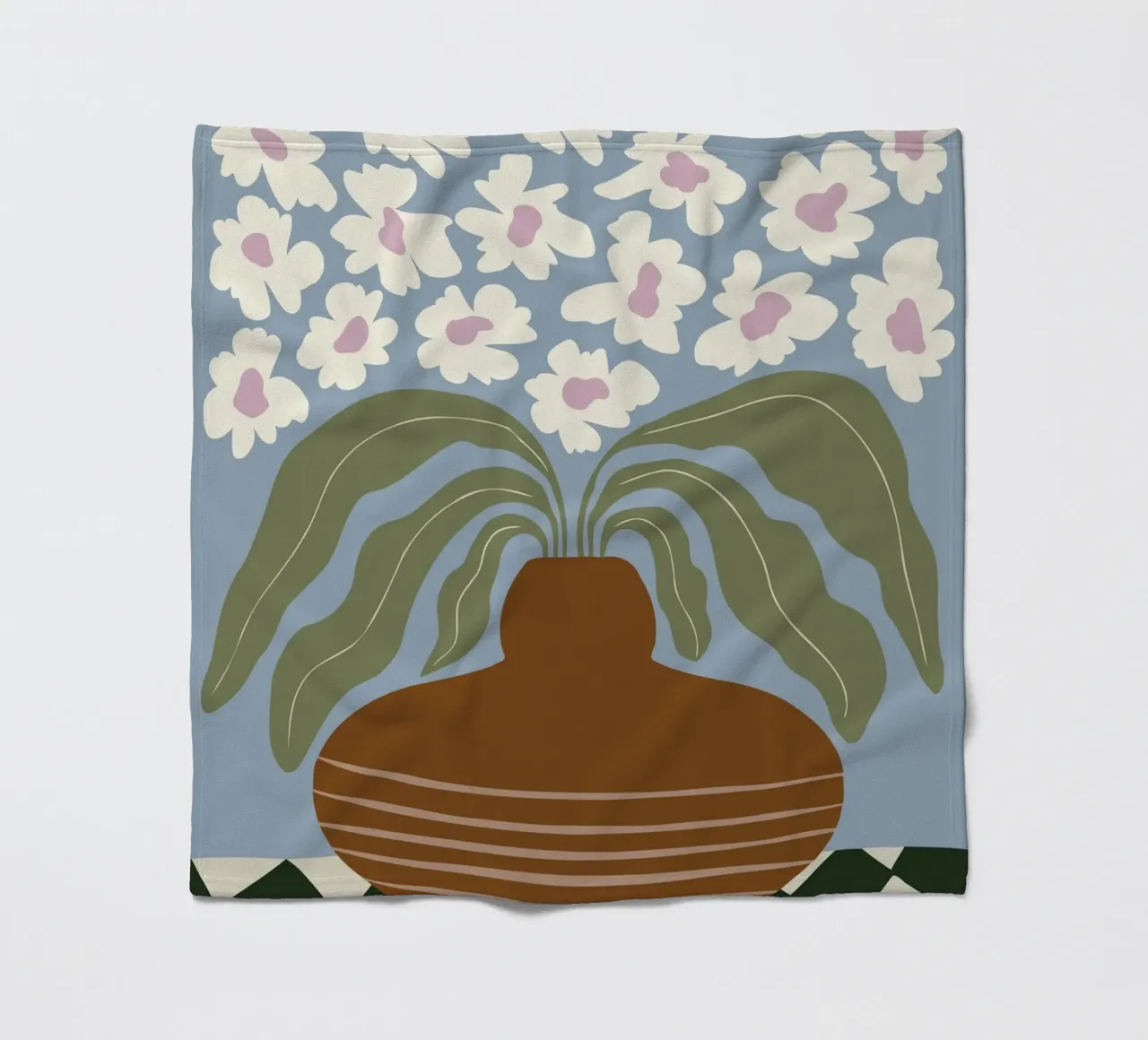 Argilla e fiori retrò coperta in pile da Miho Art Studio