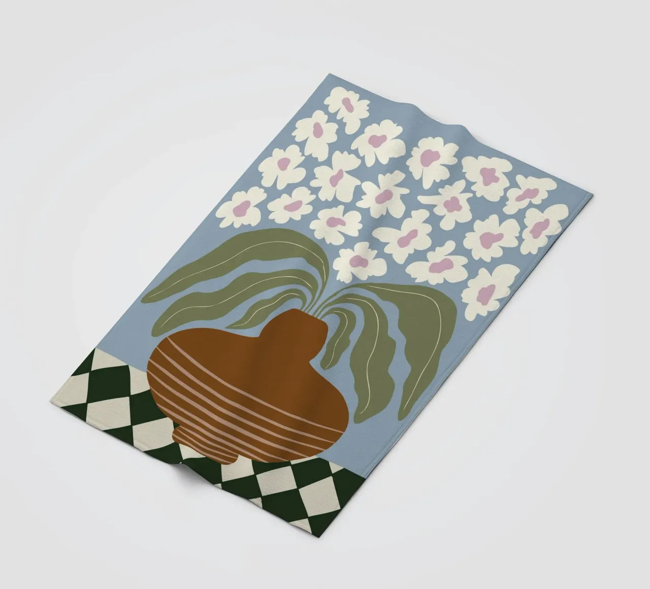 Argilla e fiori retrò coperta in pile da Miho Art Studio