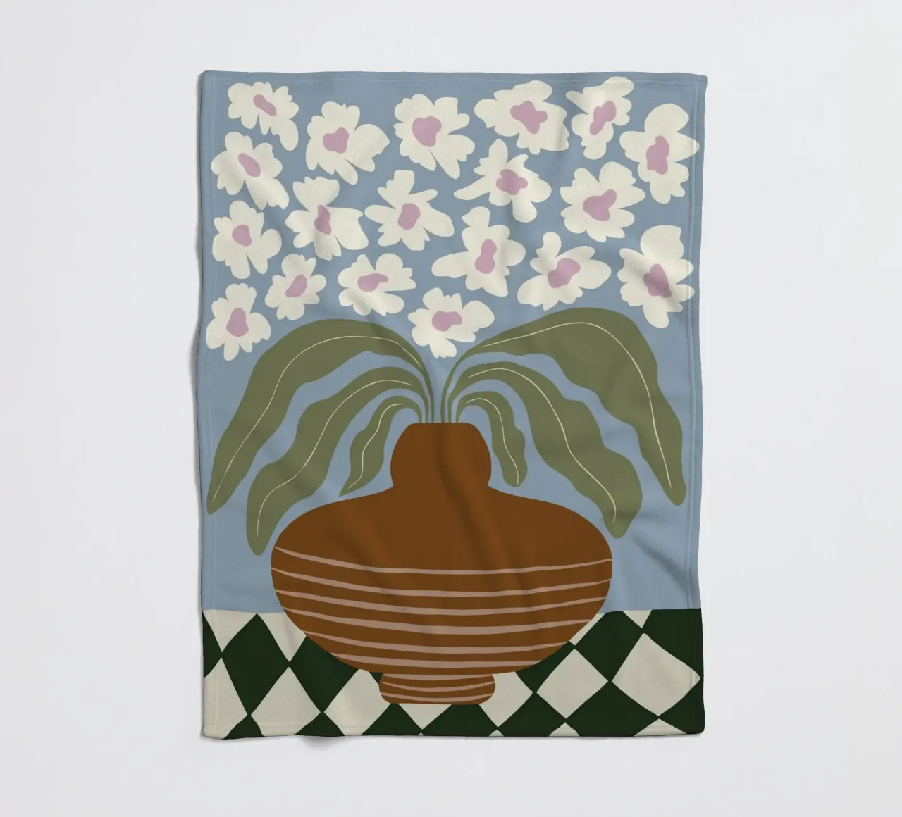 Argilla e fiori retrò coperta in pile da Miho Art Studio