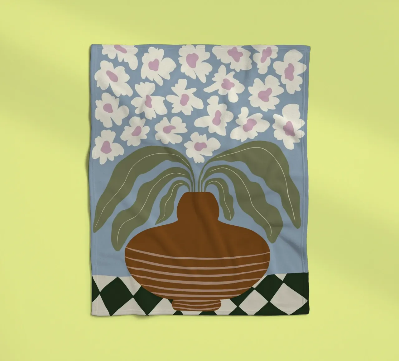 Argilla e fiori retrò coperta in pile da Miho Art Studio