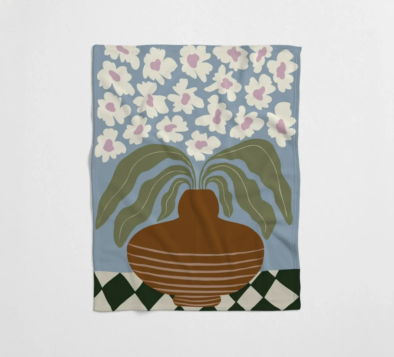 Argilla e fiori retrò coperta in pile da Miho Art Studio