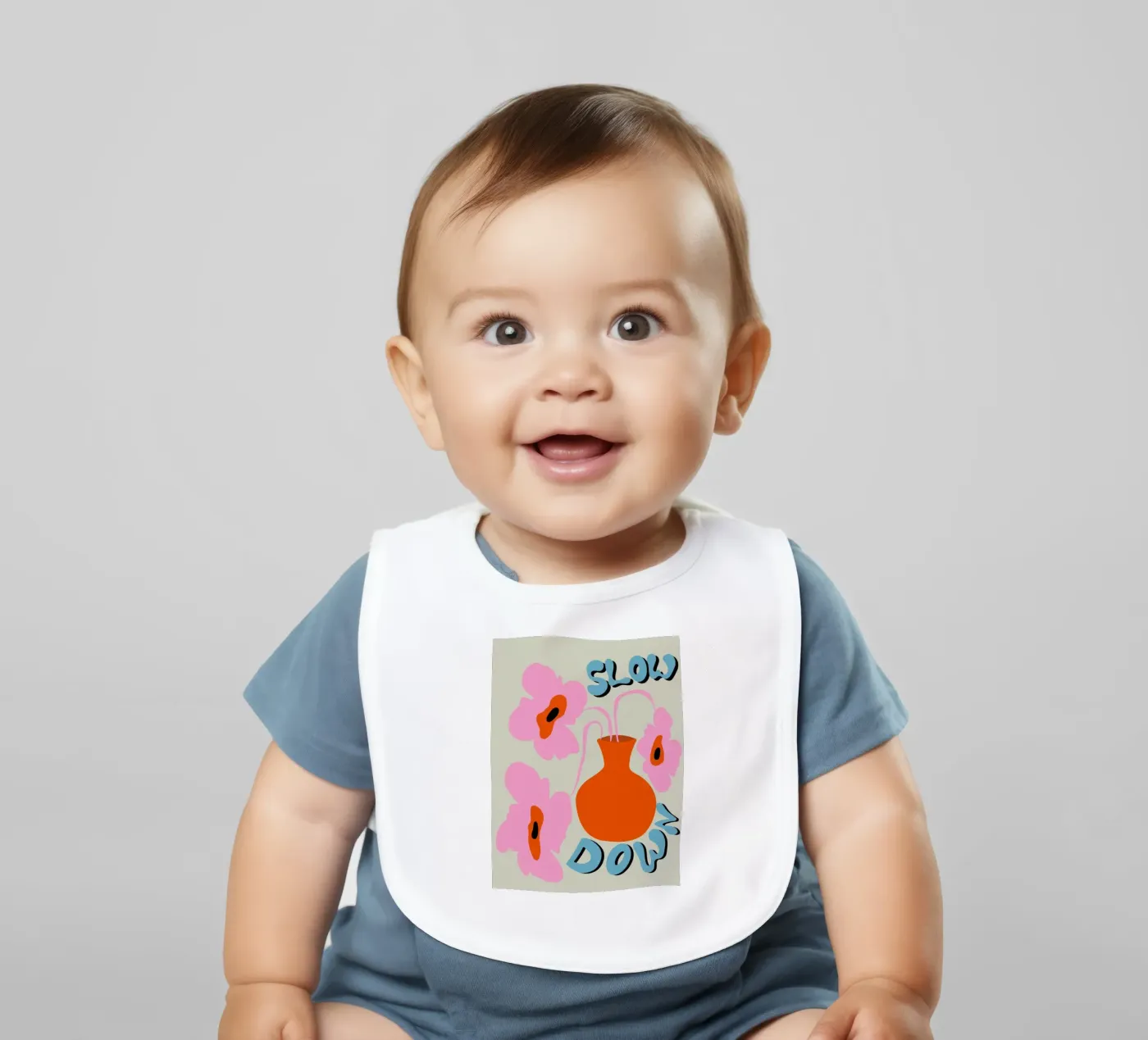 Slow Down baby bib by Miho Art Studio