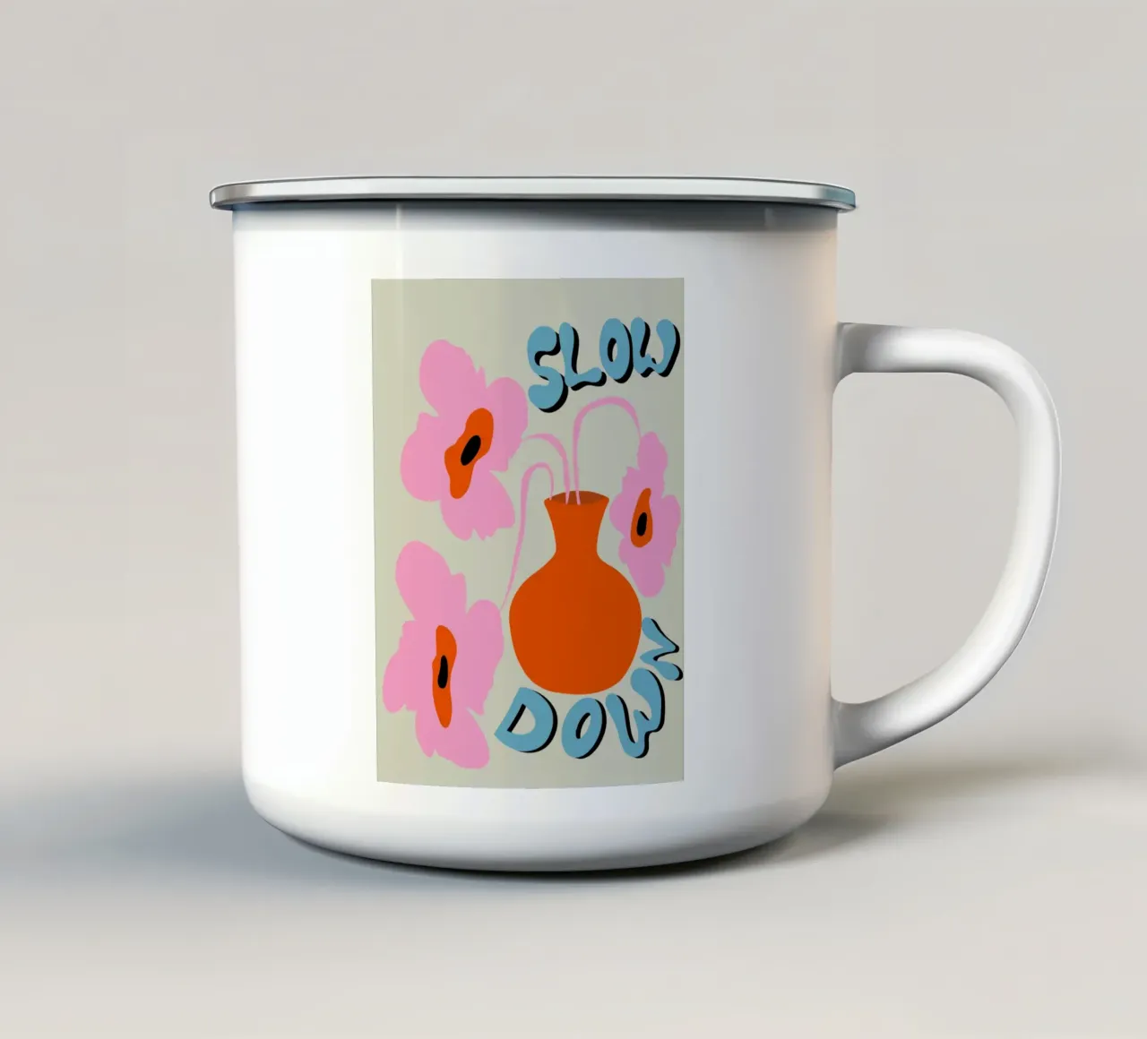 Rallentare tazza in smalto da Miho Art Studio