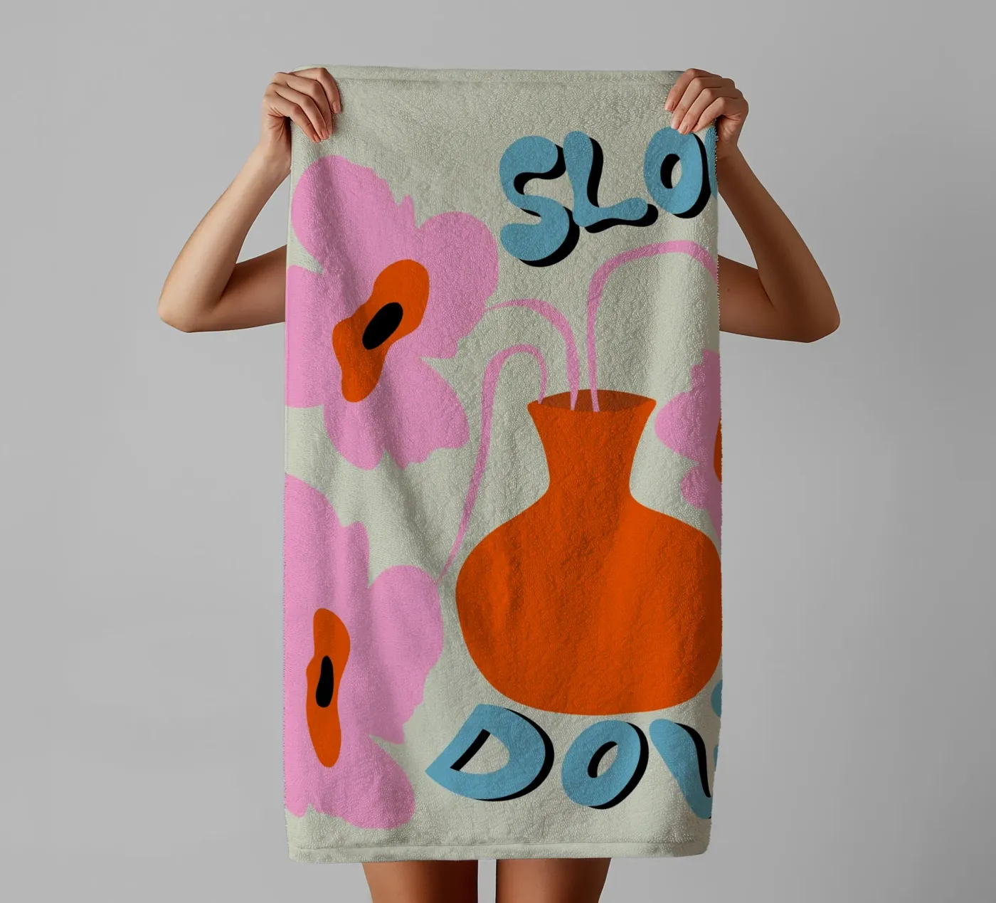 Slow Down towel by Miho Art Studio