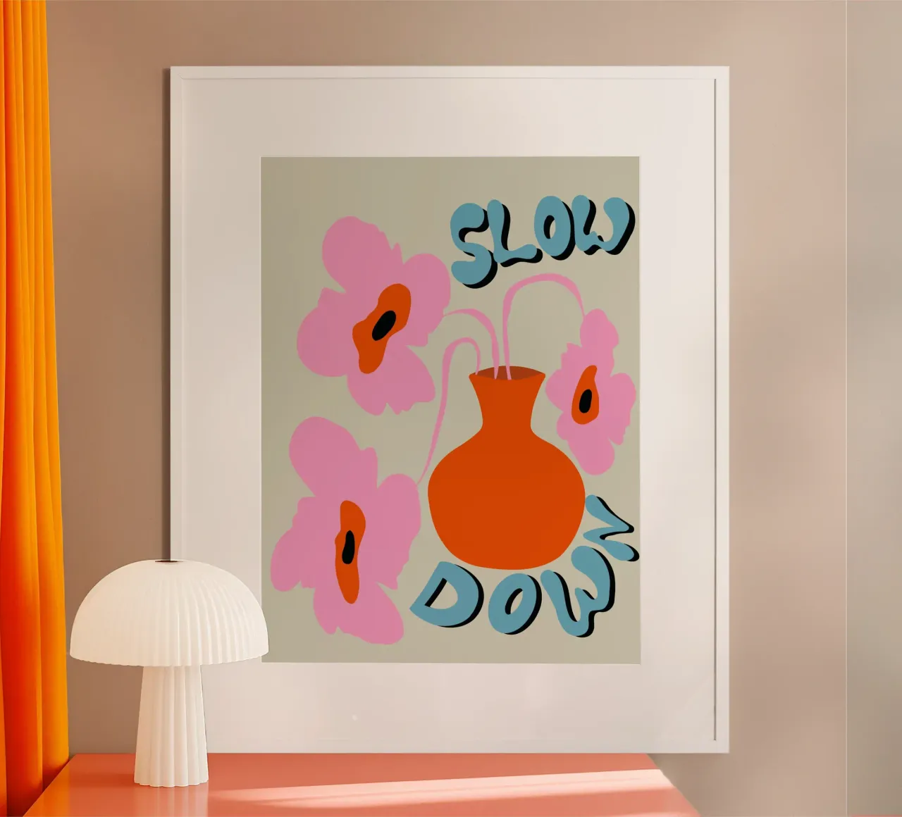 Rallentare poster con telaio in plastica da Miho Art Studio