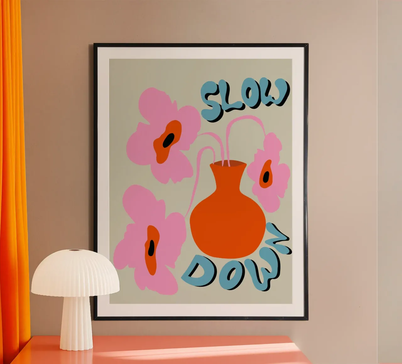 Rallentare poster con telaio in plastica da Miho Art Studio