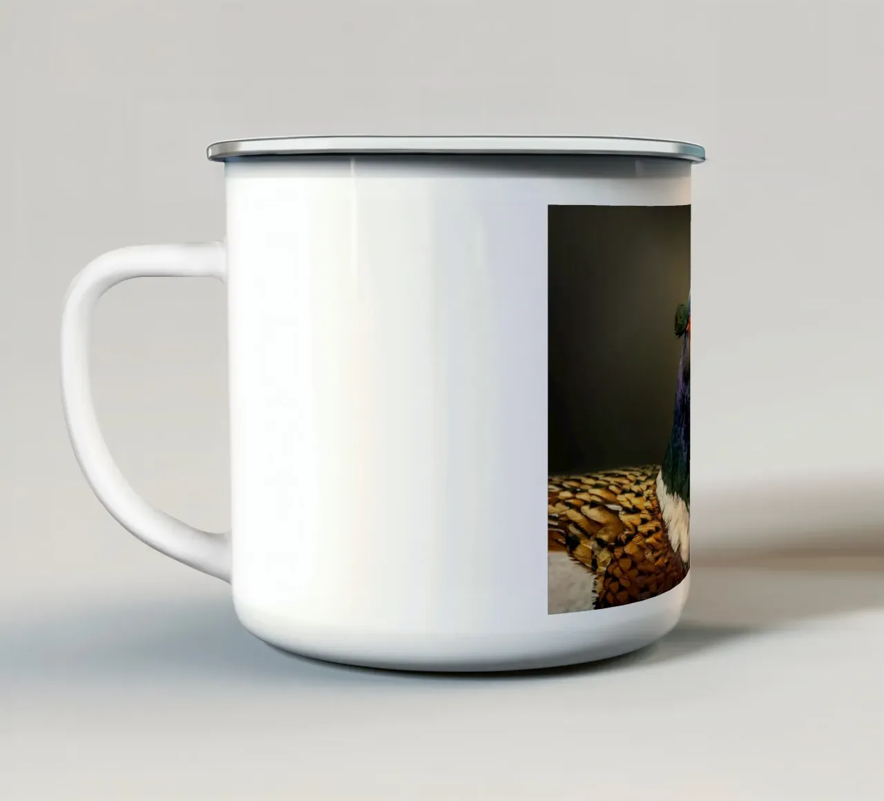 fagiano uccello tazza in smalto da Earthly Visions