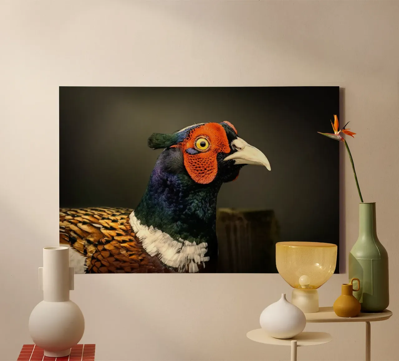 pheasant bird canvas with Floater frame by Earthly Visions