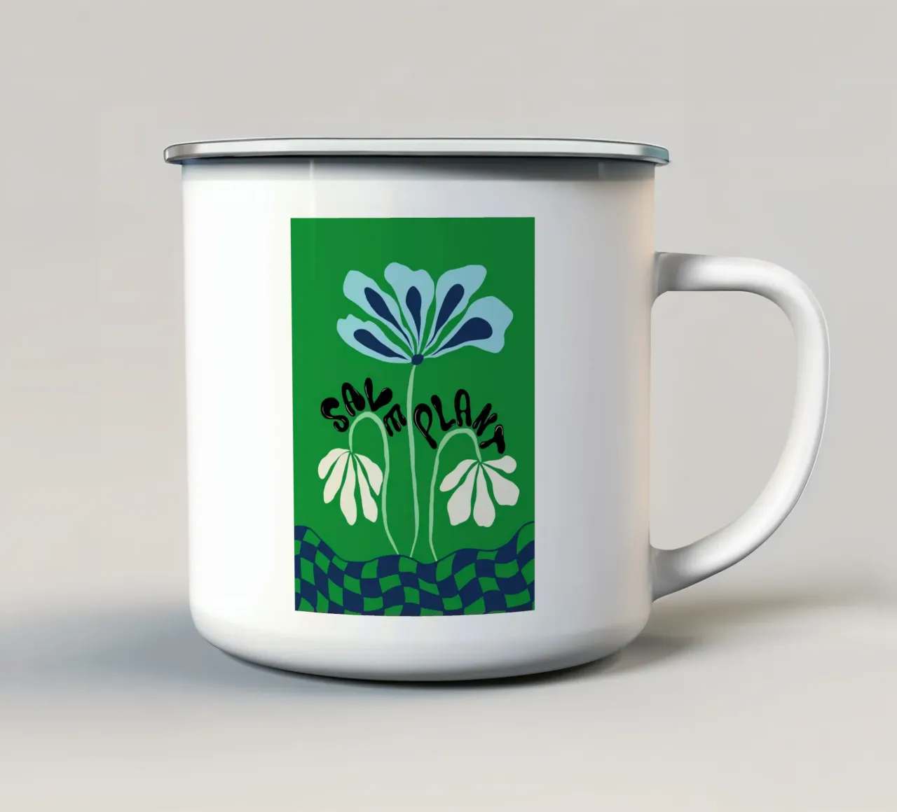 Salva le piante tazza in smalto da Miho Art Studio