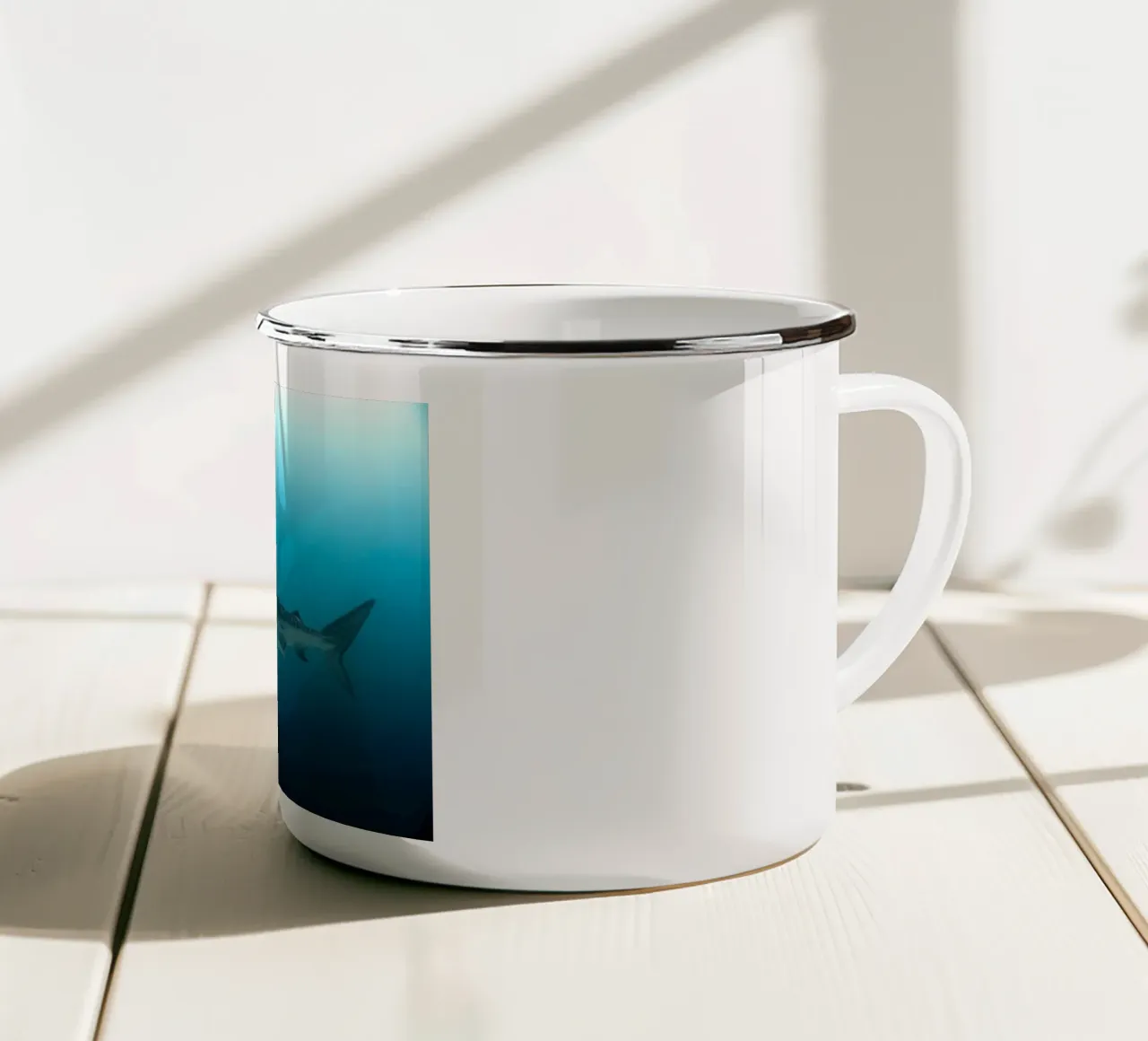 squalo oceano tazza in smalto da Earthly Visions