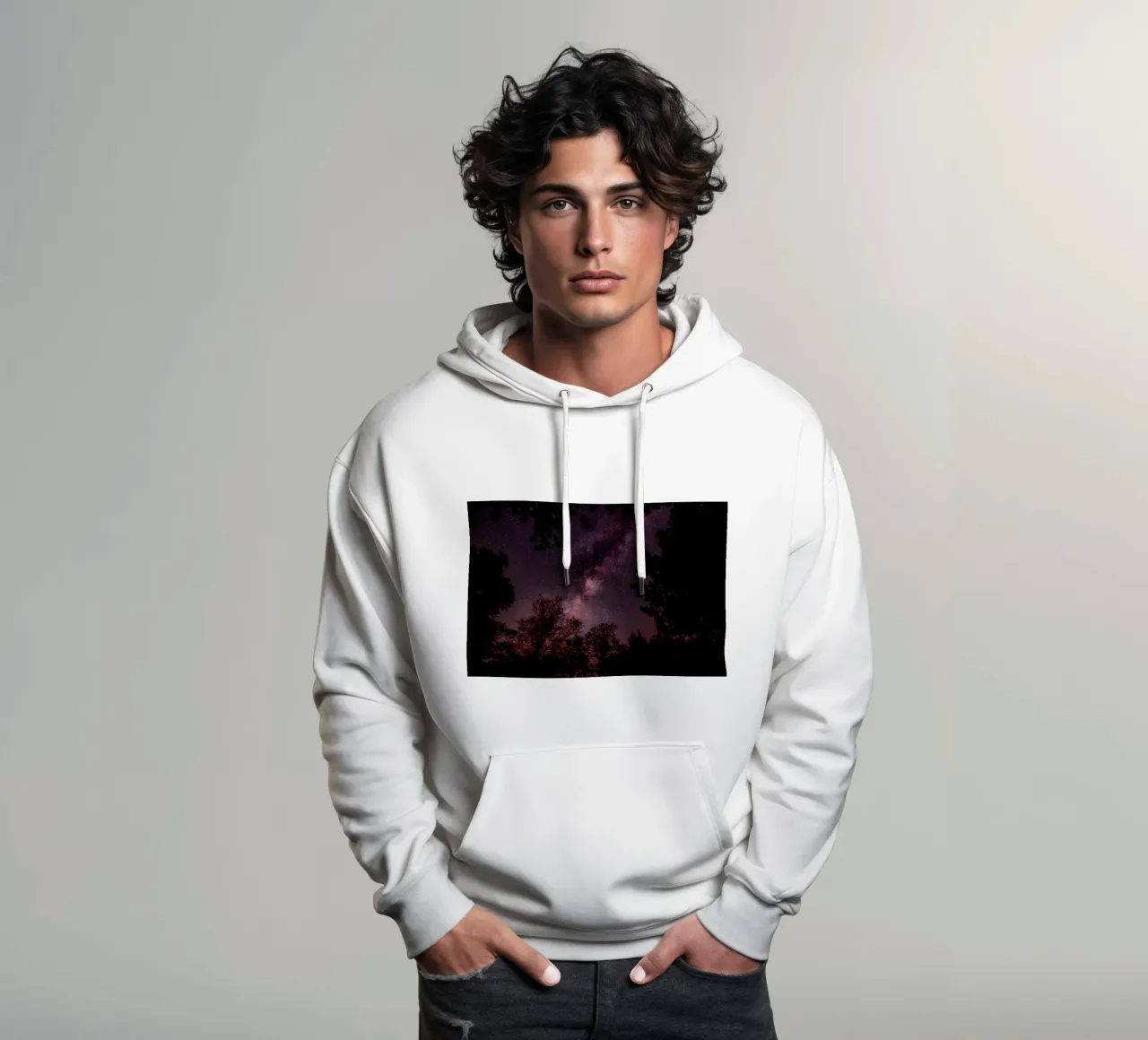 cielo notturno a via lattea felpa con cappuccio da Earthly Visions