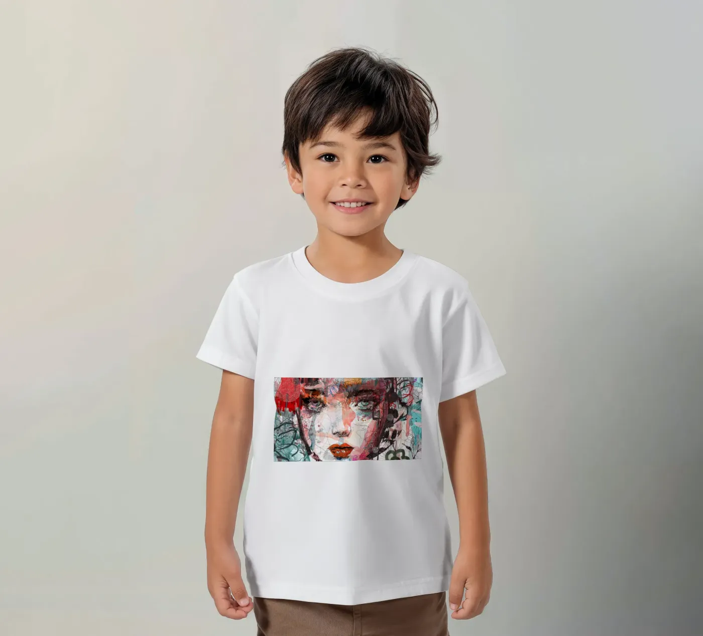 face kinder t-shirt van Giulio Iurissevich