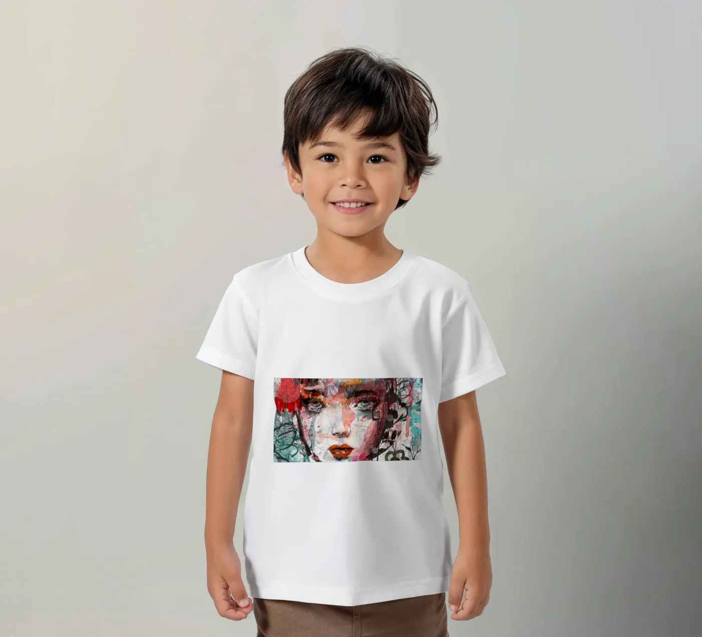 face kinder t-shirt van Giulio Iurissevich