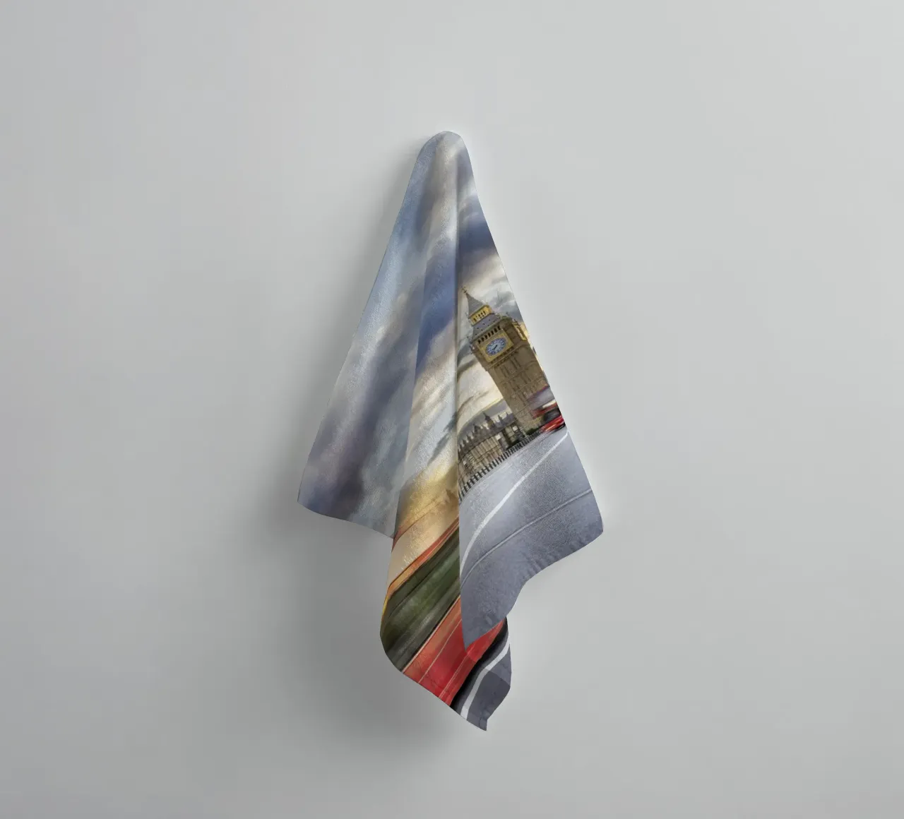 Evening dynamics on Westminster Bridge towel by Melanie Viola