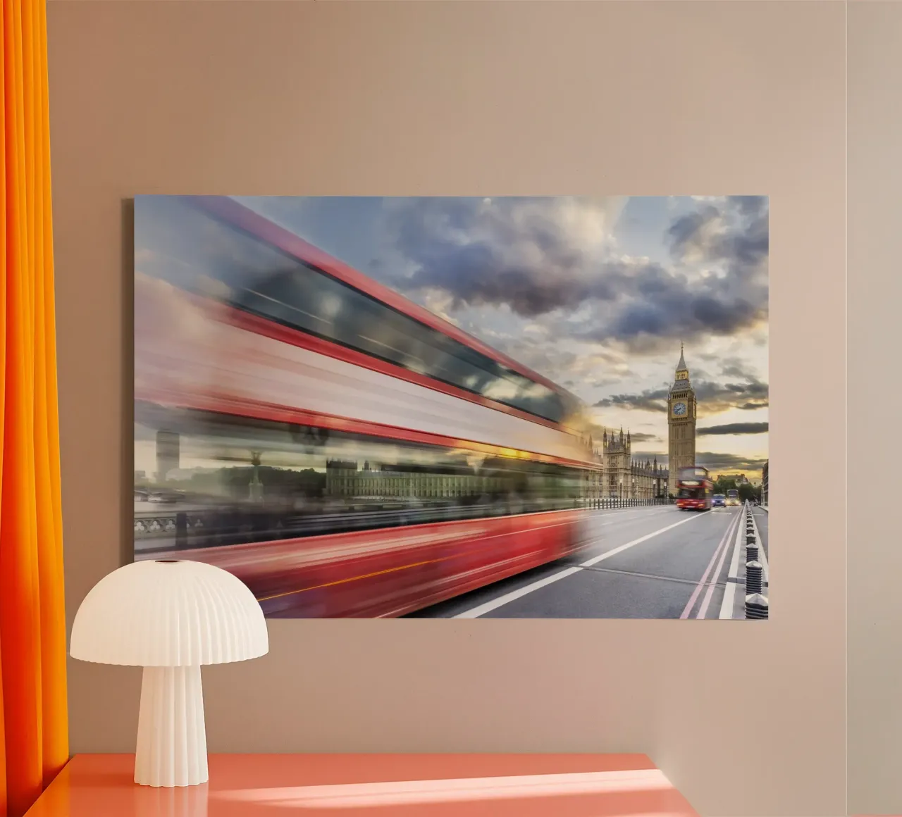 Evening dynamics on Westminster Bridge canvas with Floater frame by Melanie Viola