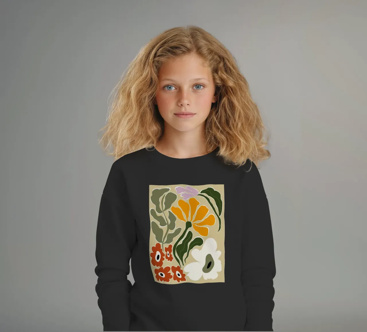 Bloomscape di metà secolo felpa bambino da Miho Art Studio