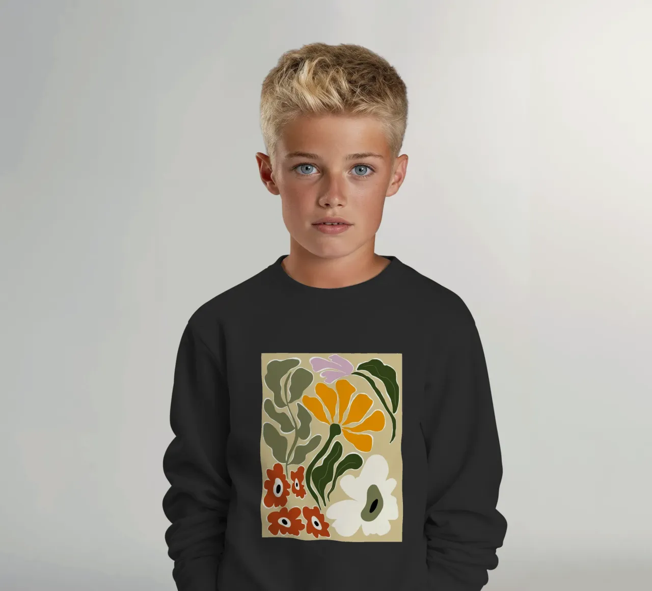 Bloomscape di metà secolo felpa bambino da Miho Art Studio