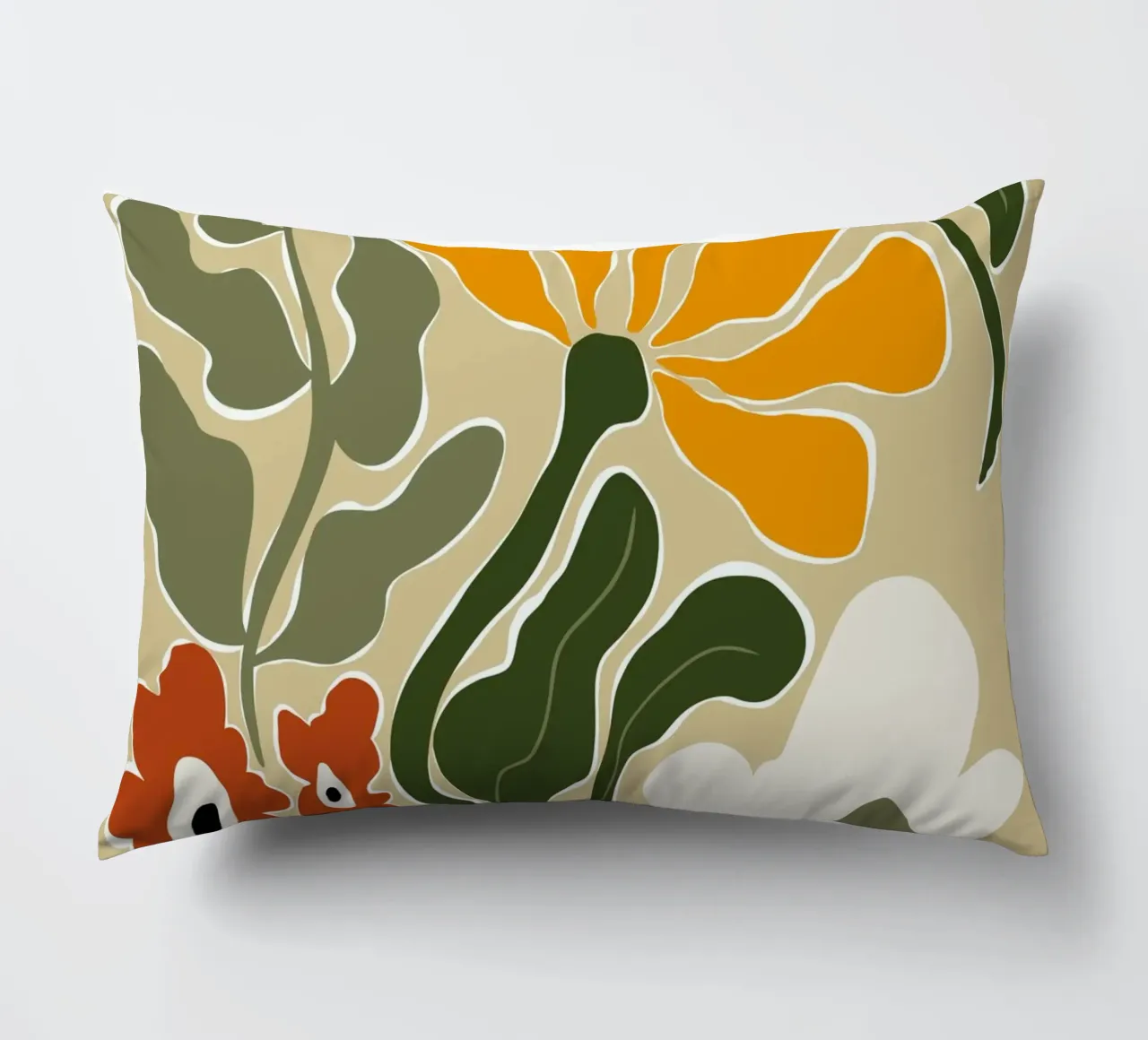 Bloomscape di metà secolo cuscino da Miho Art Studio