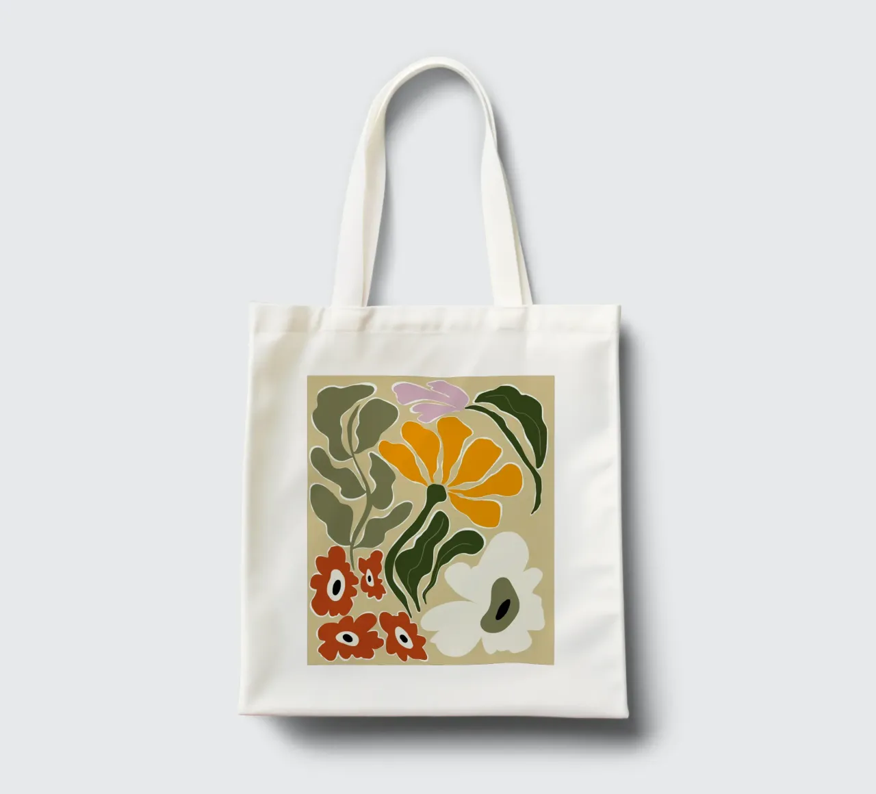 Bloomscape di metà secolo borsa in juta da Miho Art Studio