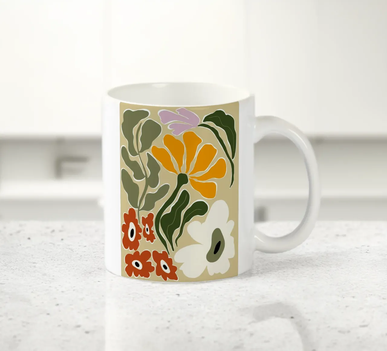 Bloomscape di metà secolo tazza in ceramica da Miho Art Studio