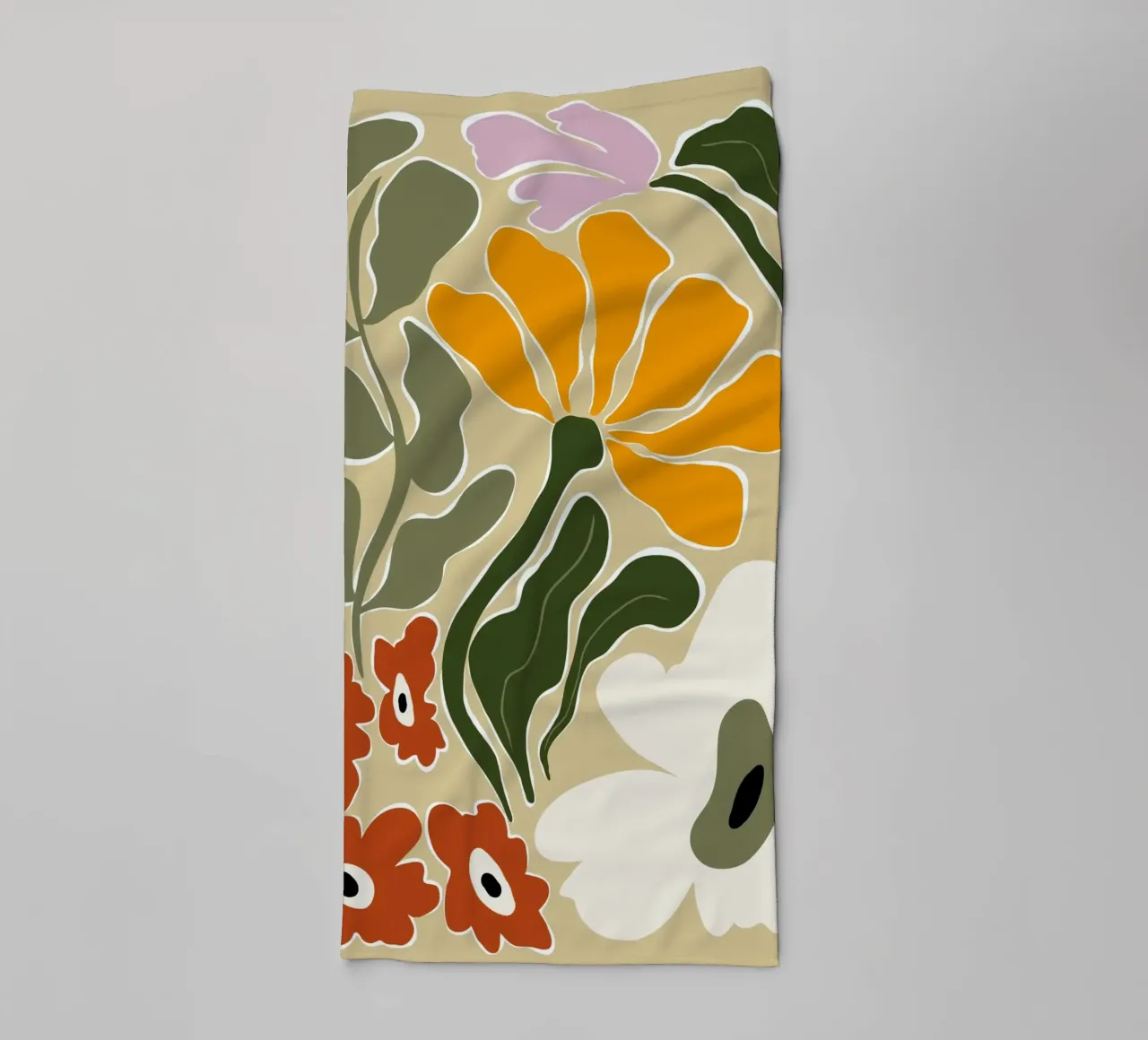 Bloomscape di metà secolo asciugamano da bagno da Miho Art Studio