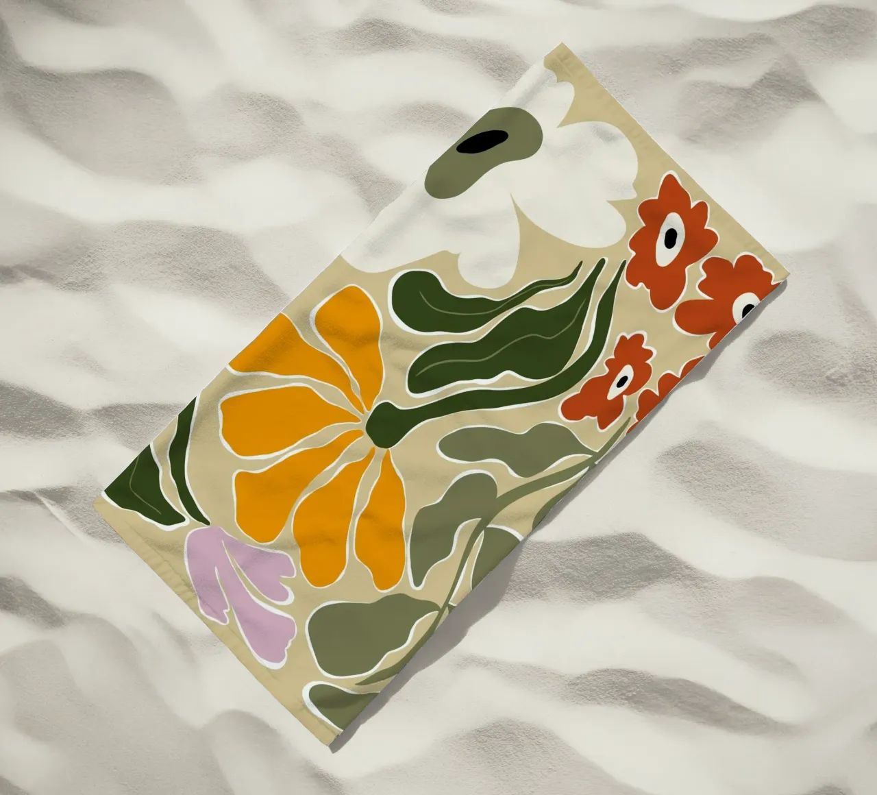 Bloomscape di metà secolo telo mare da Miho Art Studio