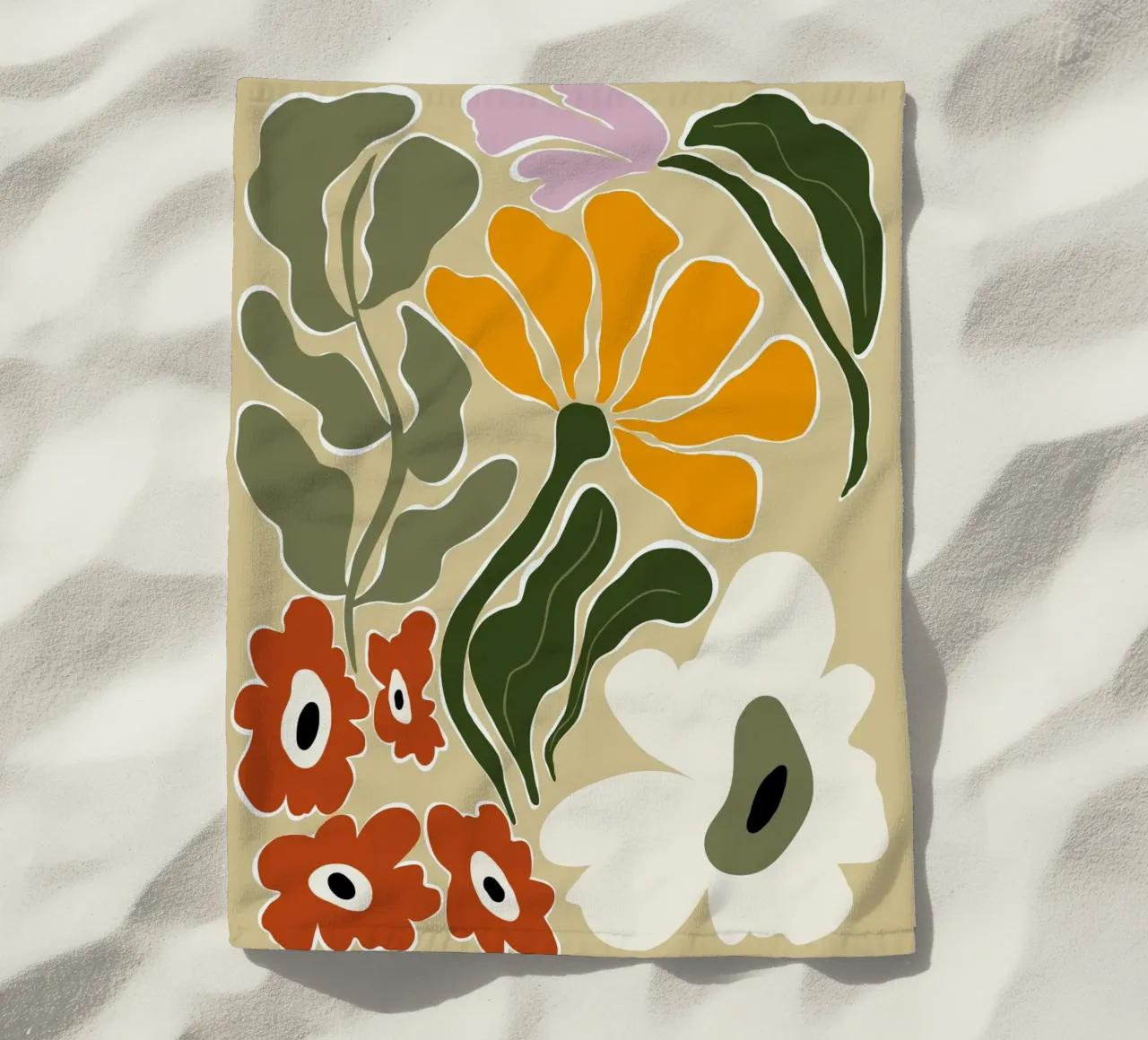 Bloomscape di metà secolo telo mare da Miho Art Studio