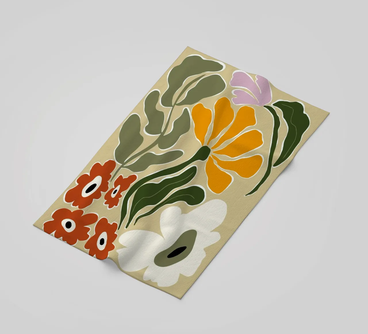 Bloomscape di metà secolo telo mare da Miho Art Studio