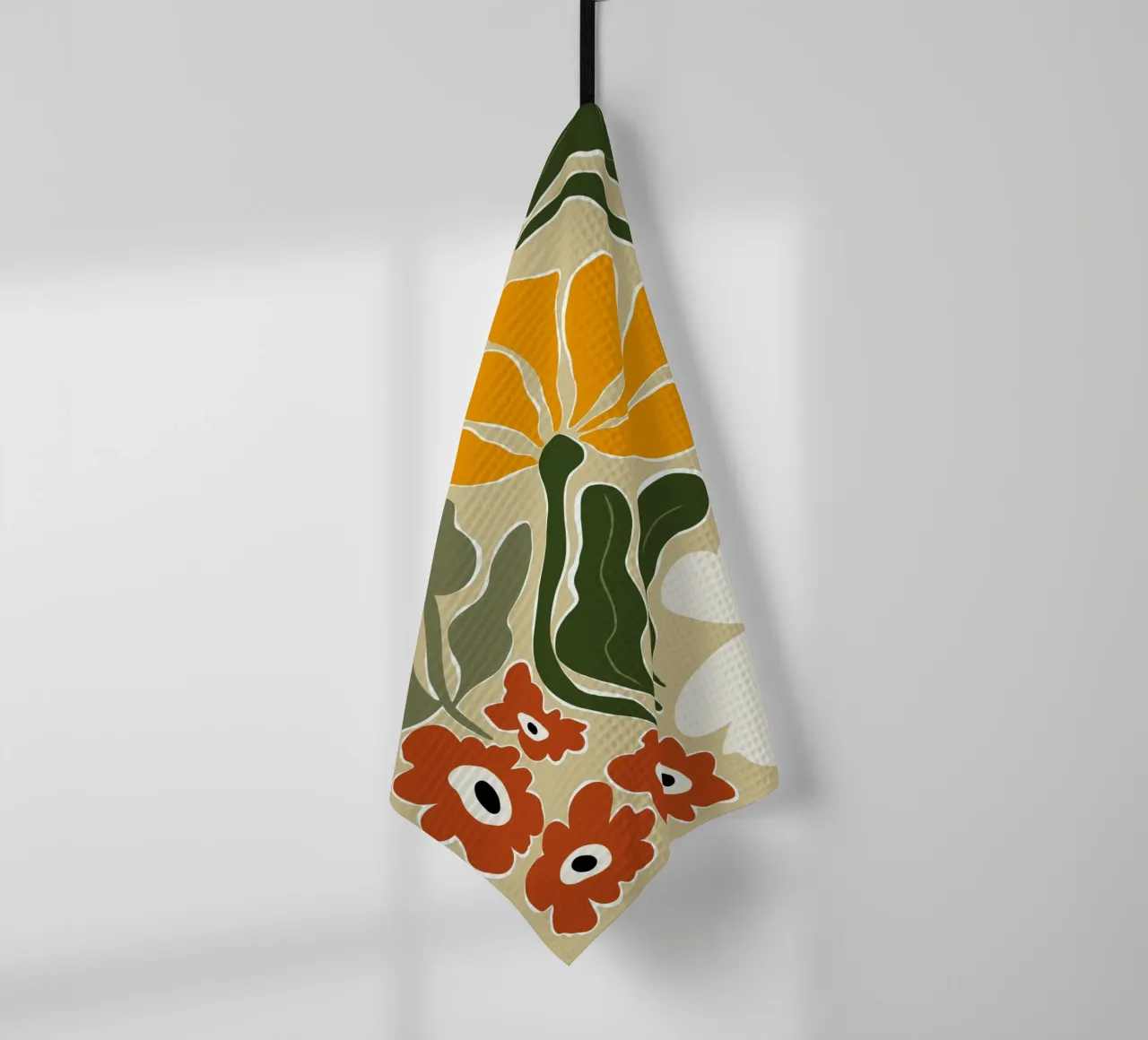 Bloomscape di metà secolo canovaccio da cucina da Miho Art Studio