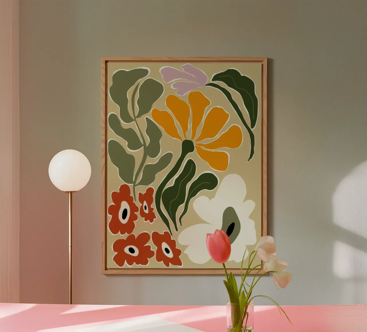 Bloomscape di metà secolo alluminio dibond da Miho Art Studio