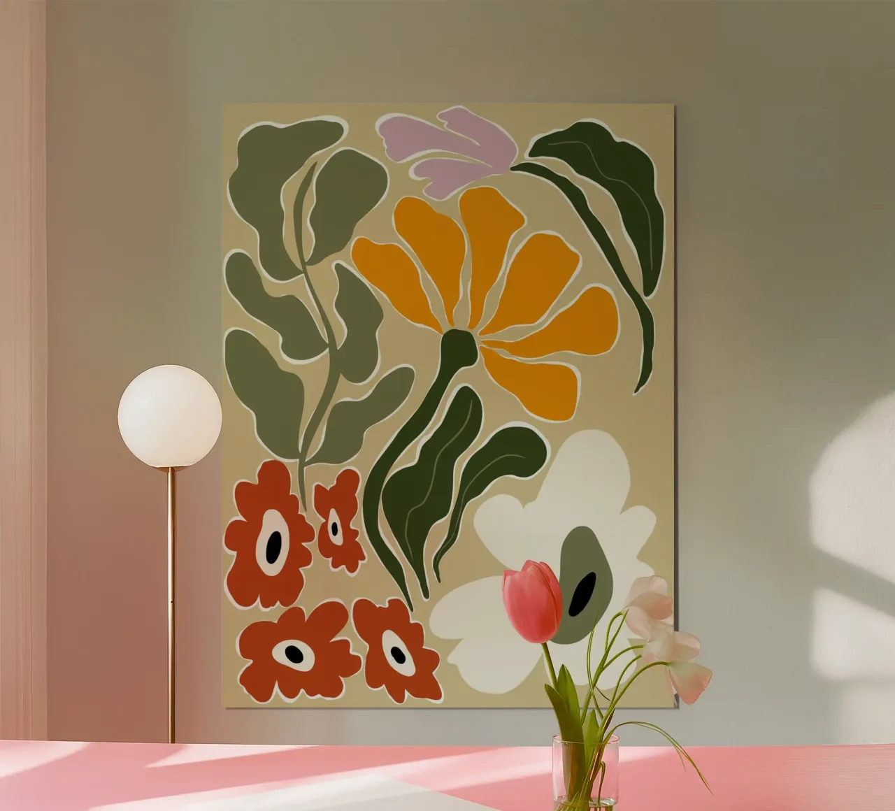 Bloomscape di metà secolo poster con telaio in plastica da Miho Art Studio