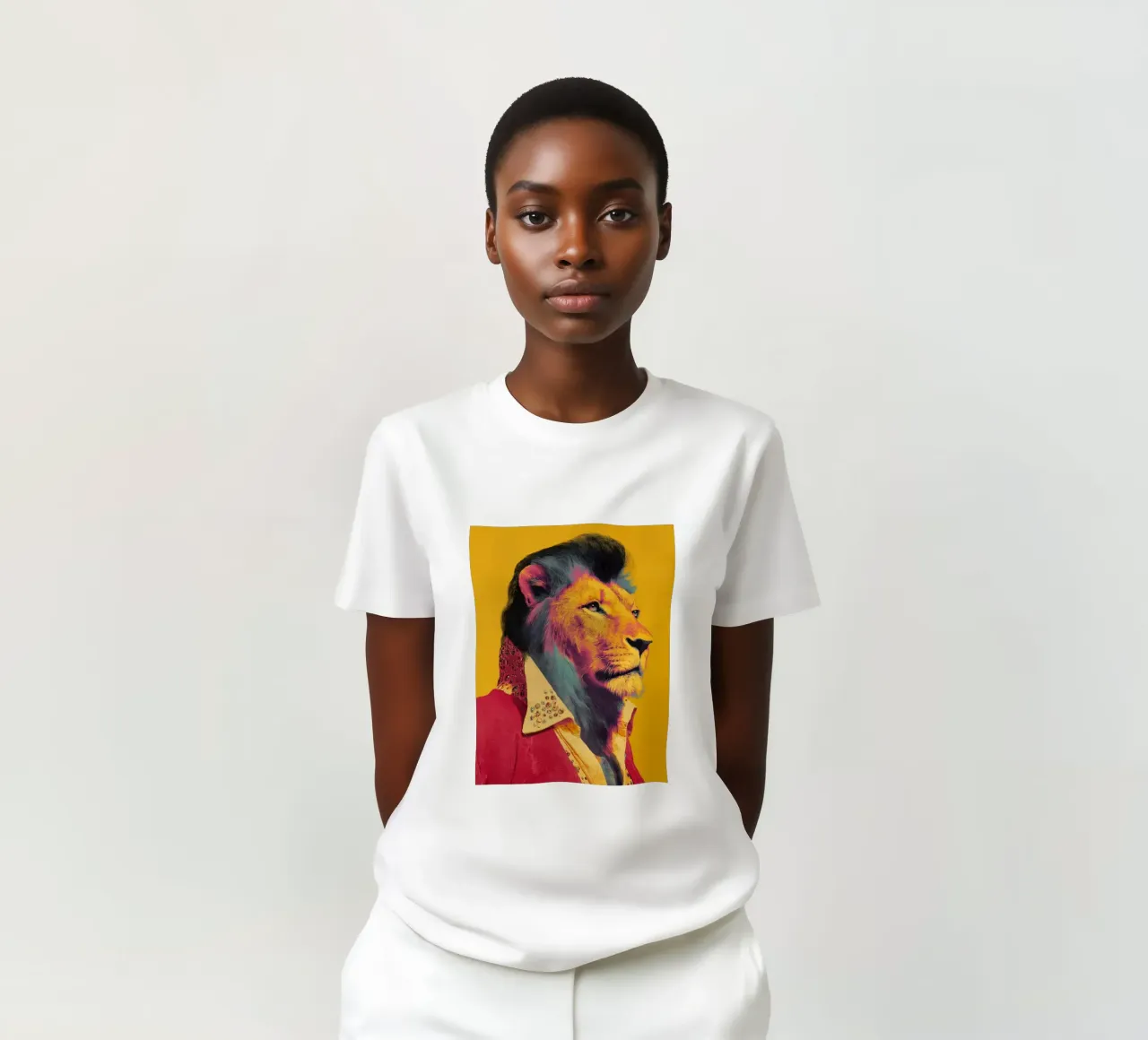 Elvis in een leeuwenlook t-shirt van Carinaprint