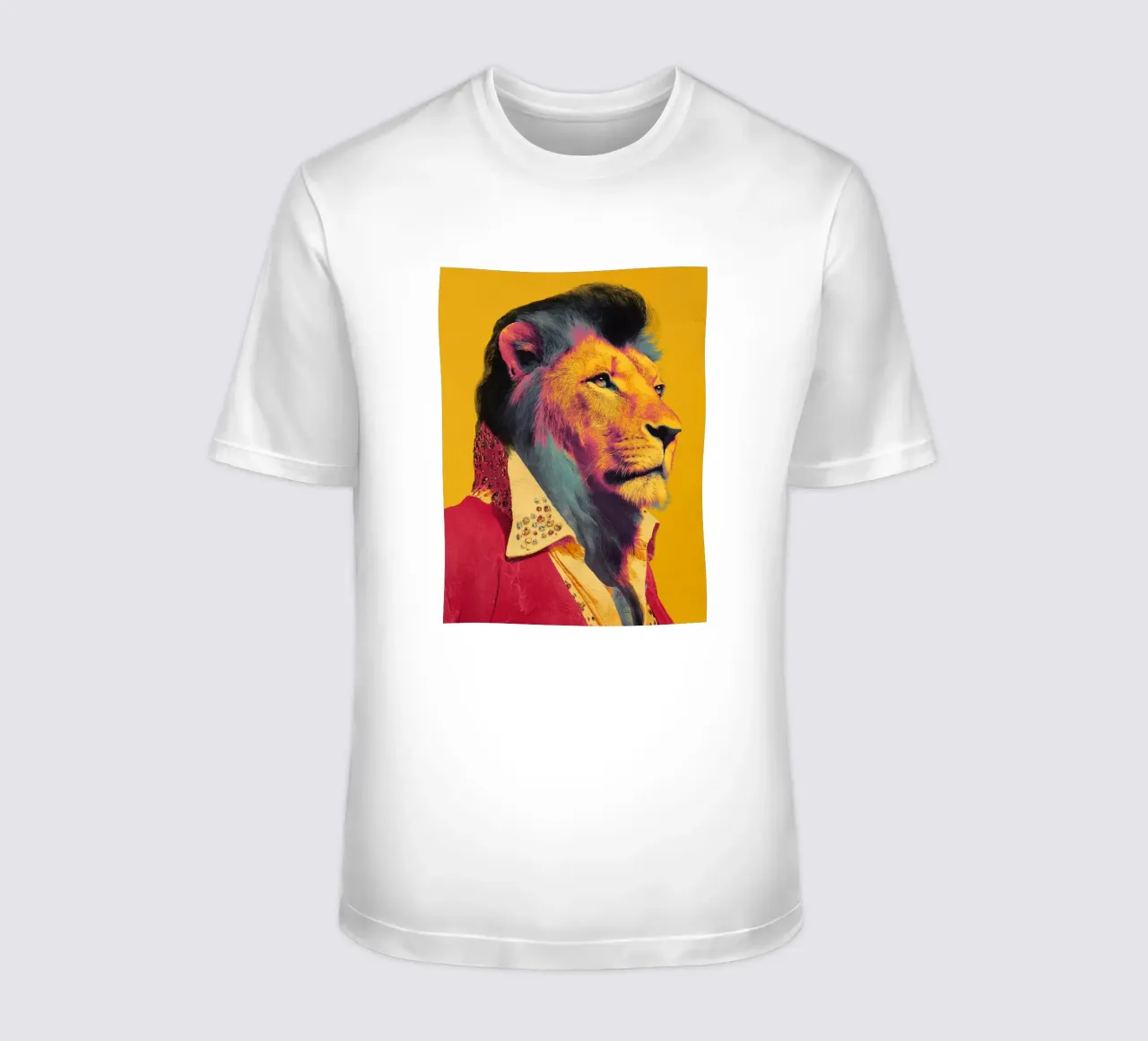 Elvis in een leeuwenlook t-shirt van Carinaprint