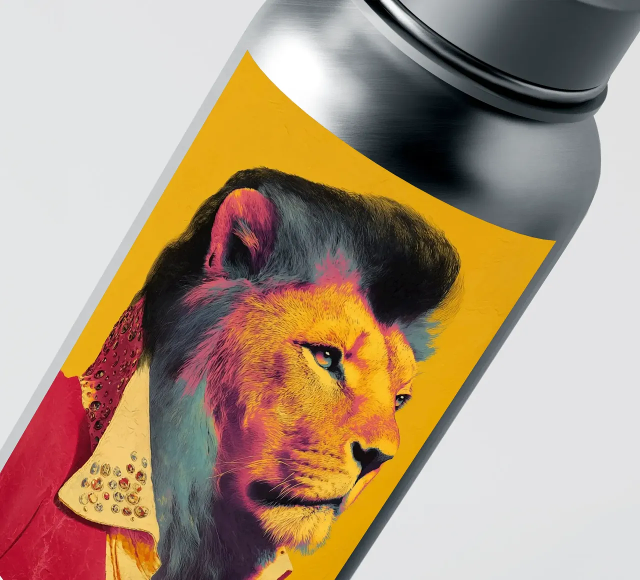 Elvis in een leeuwenlook sticker van Carinaprint
