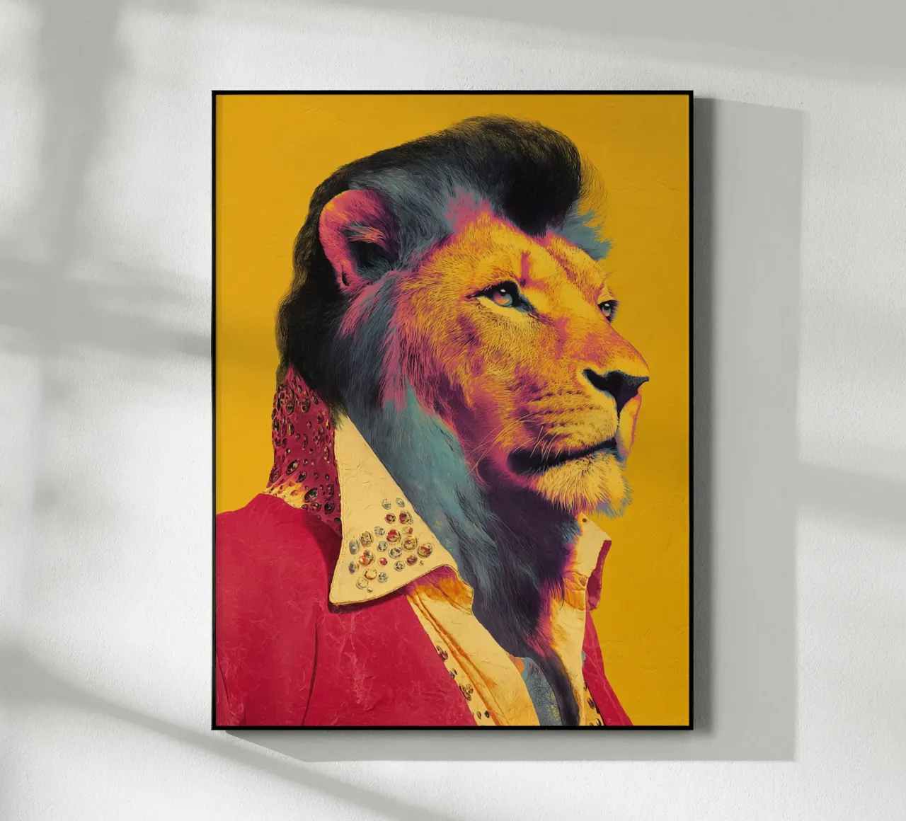 Elvis in een leeuwenlook acryl van Carinaprint