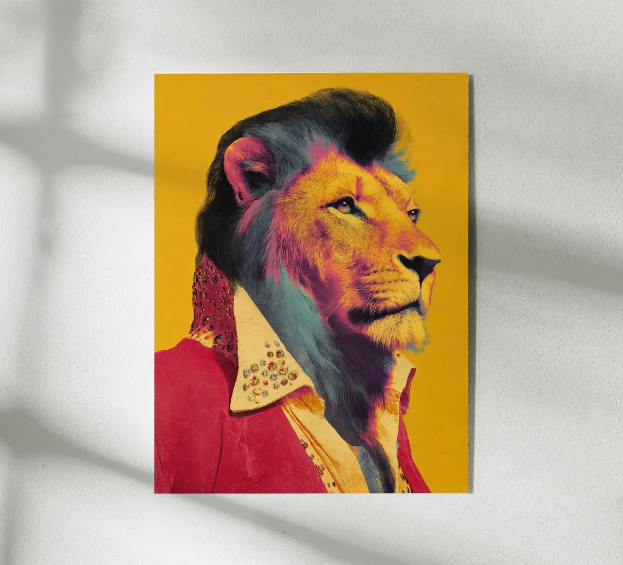 Elvis in een leeuwenlook acryl van Carinaprint