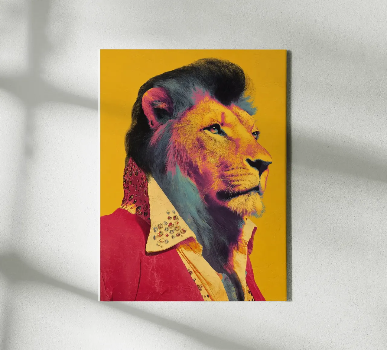 Elvis in een leeuwenlook canvas van Carinaprint