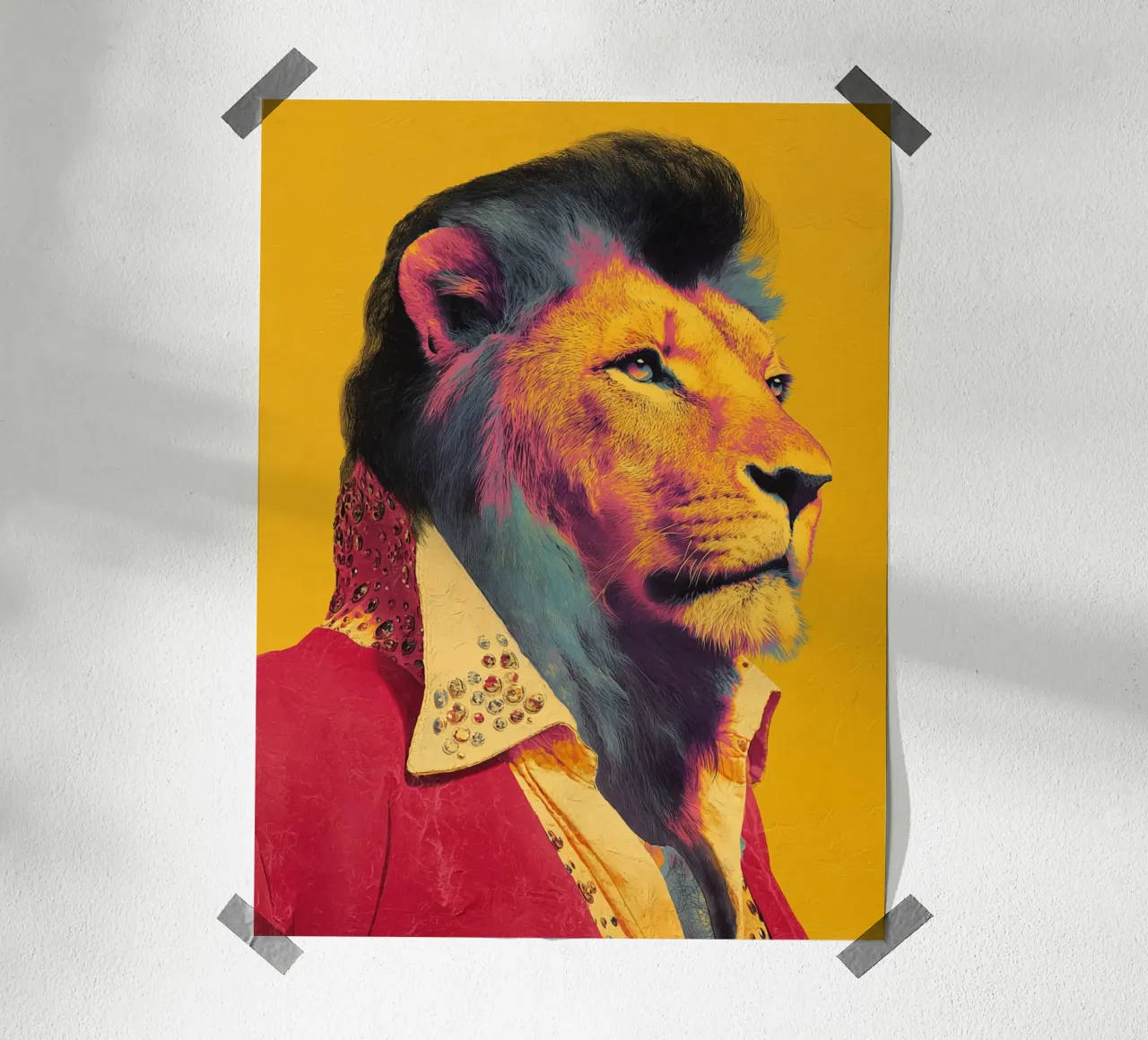 Elvis con un look da leone poster da Carinaprint
