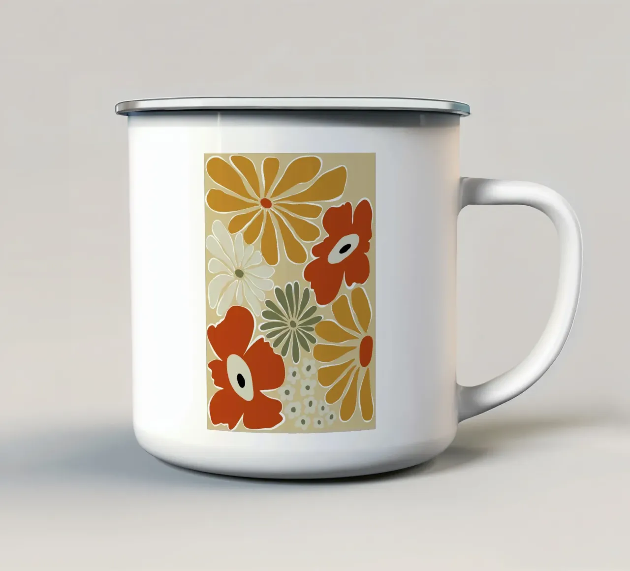 Vibrazioni vintage tazza in smalto da Miho Art Studio
