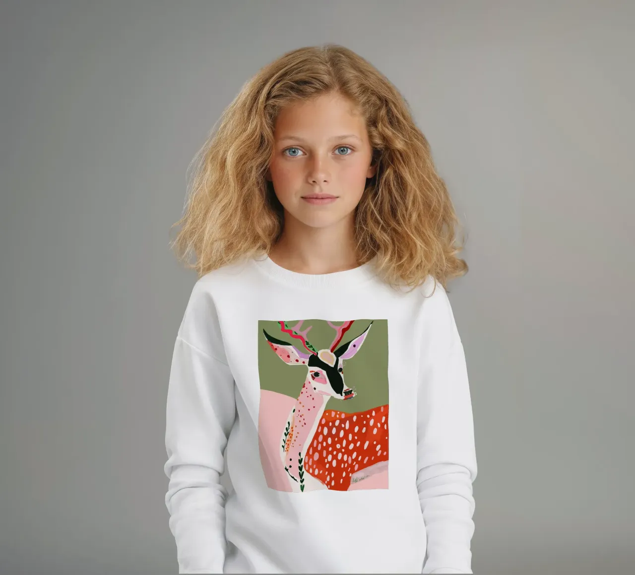Enchanted Deer kids sweatshirt by ArtsySesta
