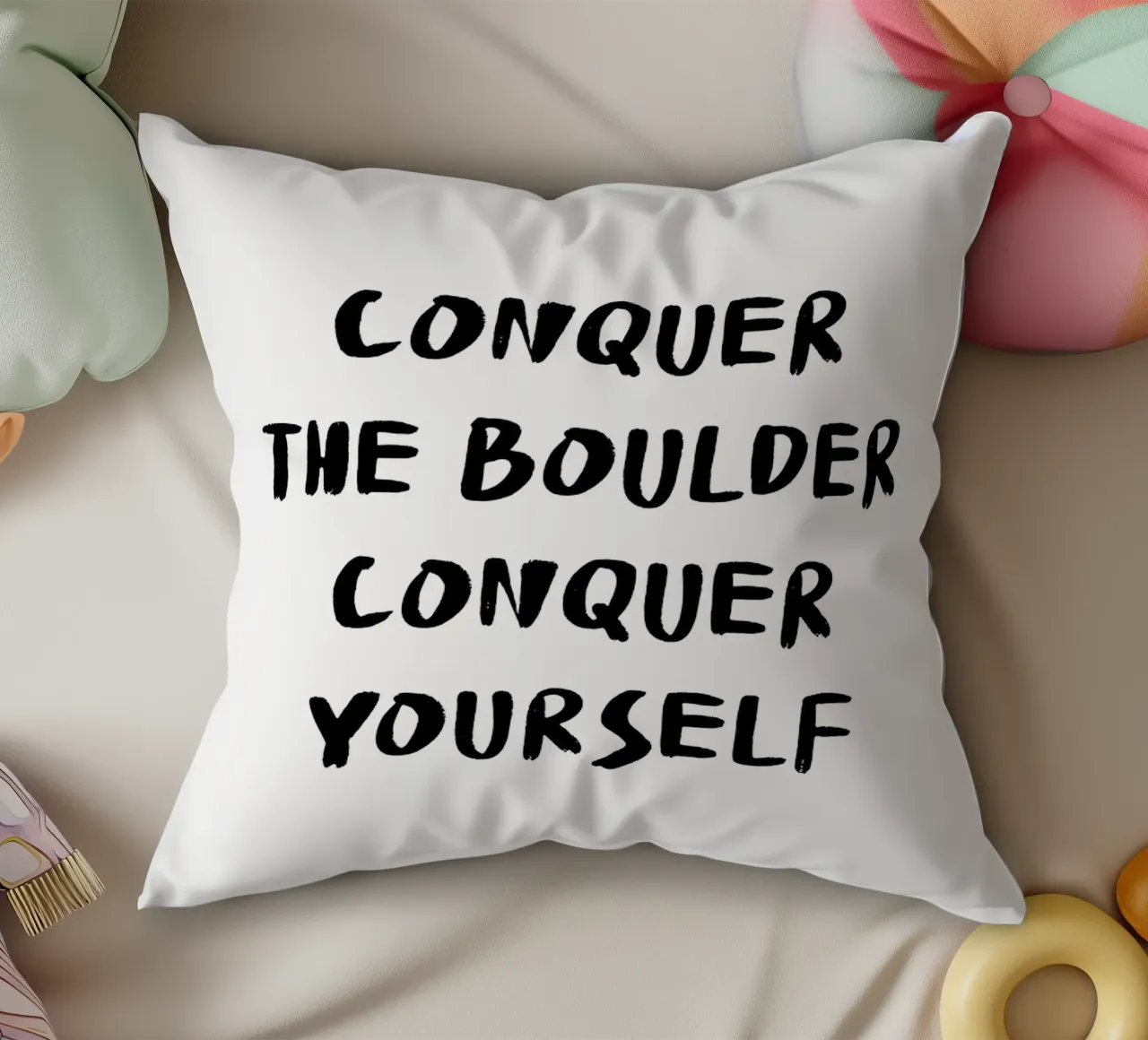 Conquer The Boulder - Boulder Spruch cuscino da boulderquotes