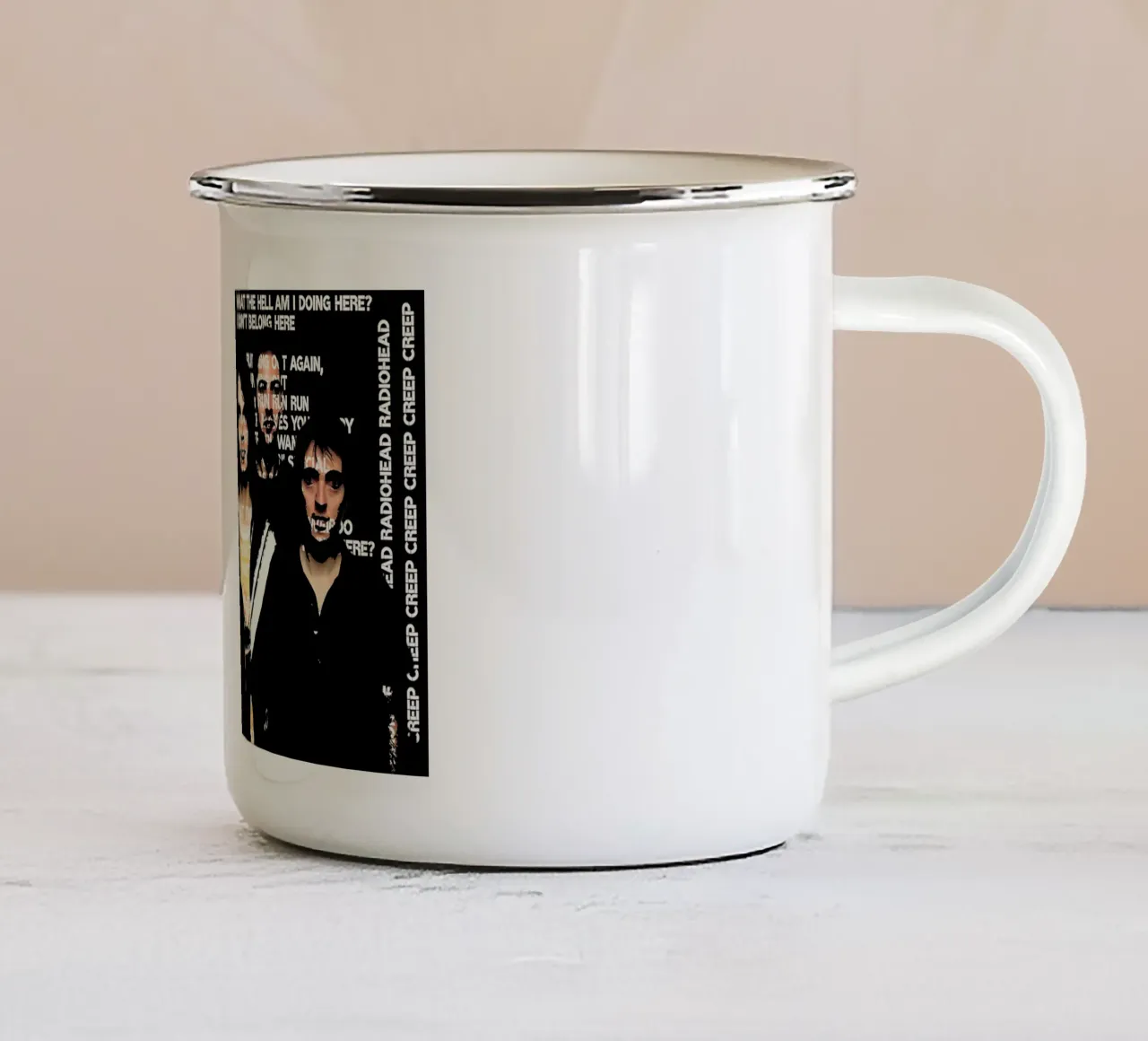 RadioHead Creep tazza in smalto da Abasa Inaraya