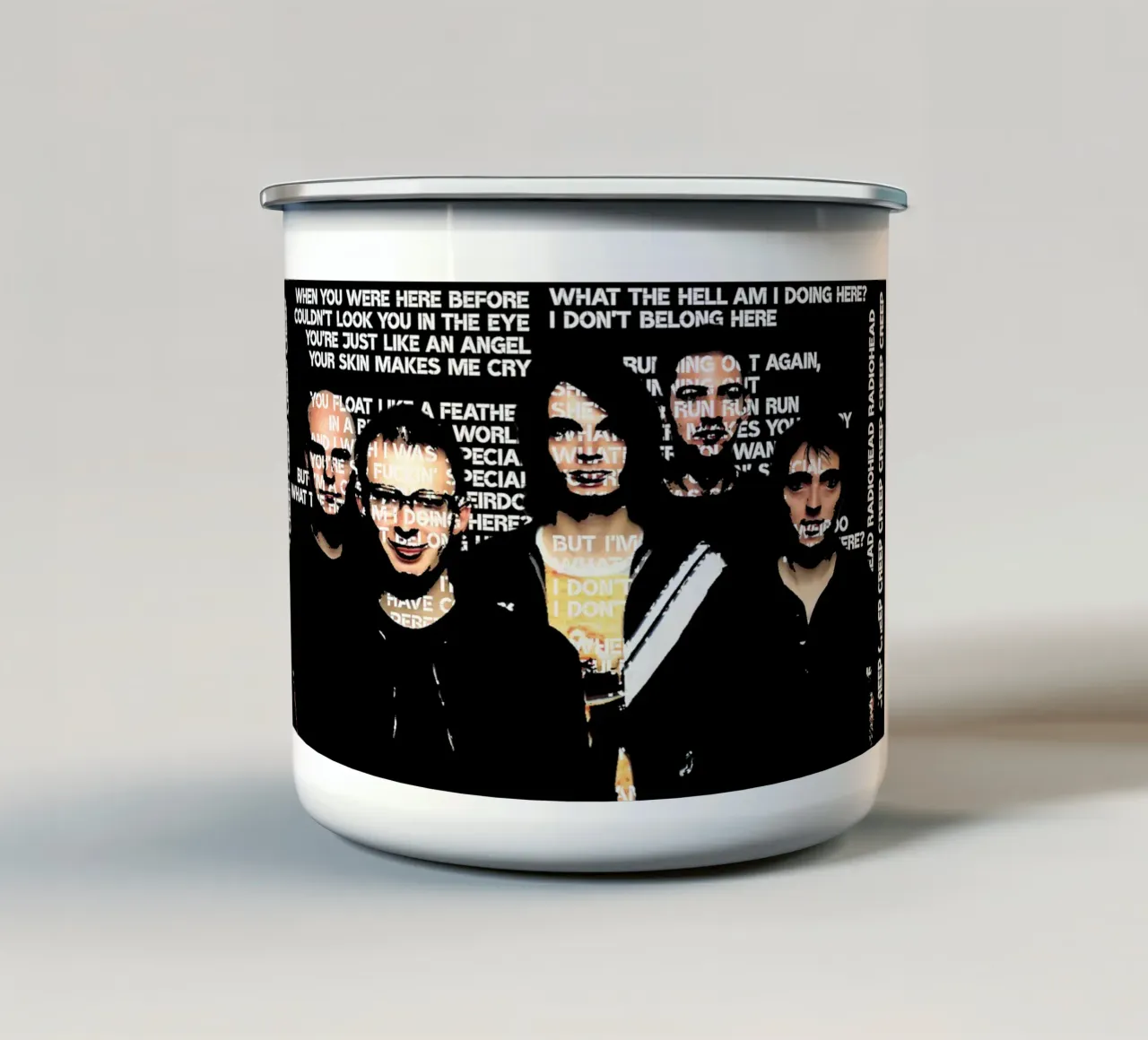 RadioHead Creep tazza in smalto da Abasa Inaraya